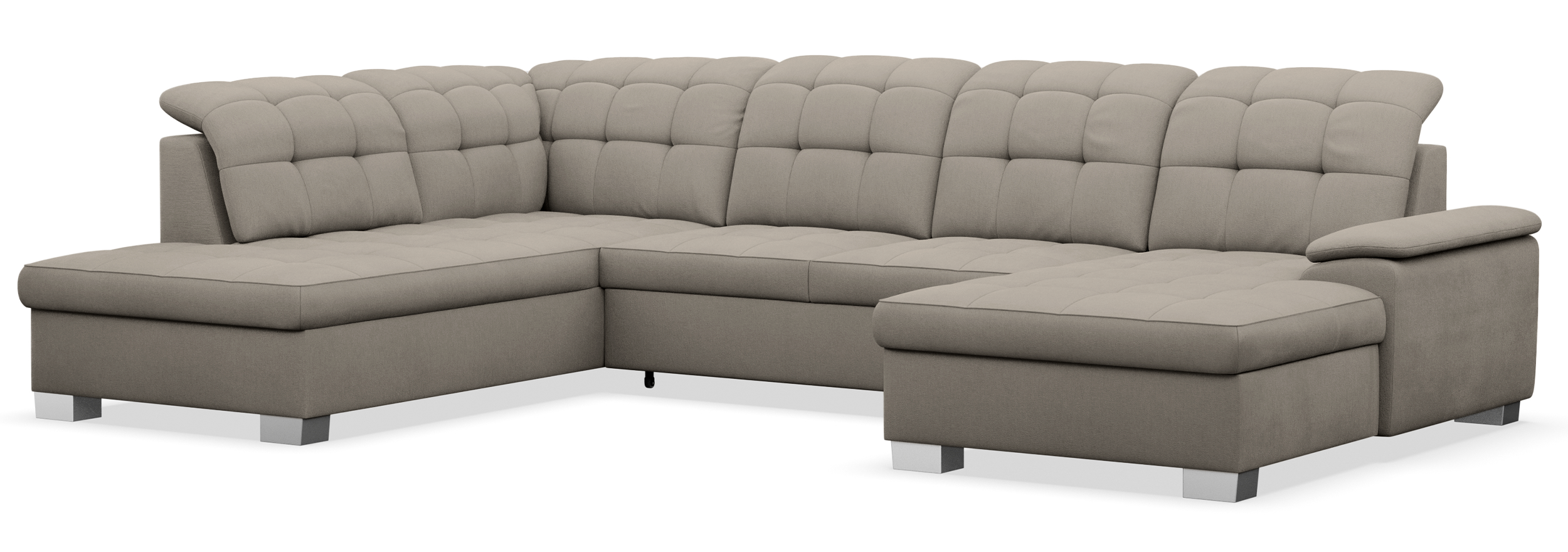 selsey-jamaal-ecksofa-u-rechts-mit-schlaffunktion-grau-beiges-flechtmuster-mit-s image 4