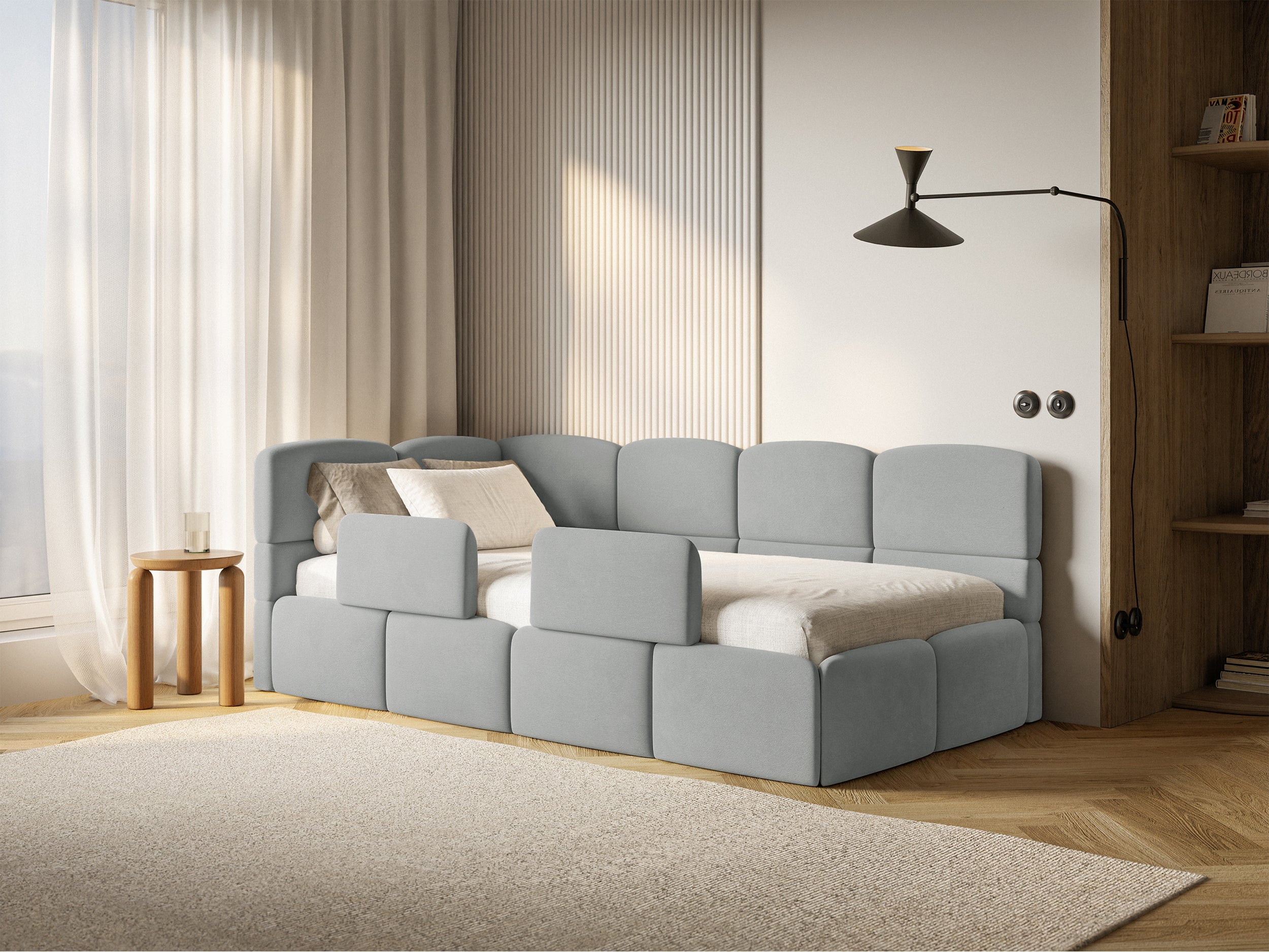 selsey-cloudy-jugendbett-120x200-cm-links-mit-stauraum-grauer-velours image 2