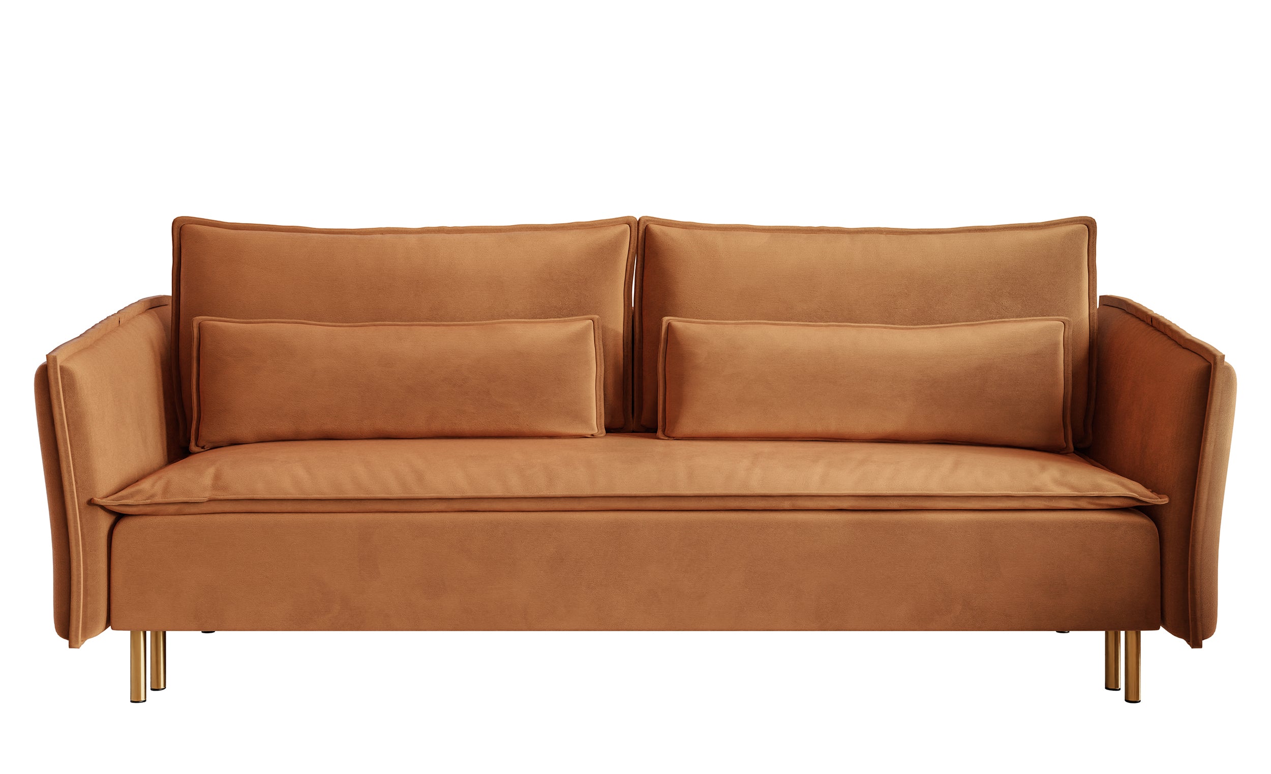 selsey-ummo-dreisitzer-schlafsofa-kupfer-mit-stauraum-samt-wasserabweisend-goldb image 1