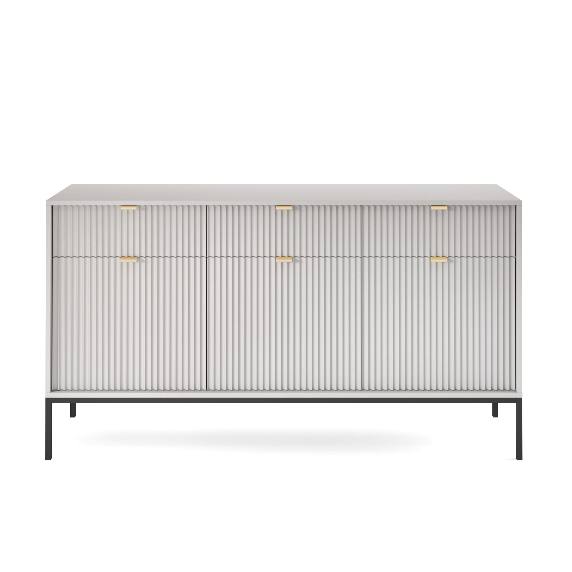 selsey-vellore-dreht-r-kommode-154-cm-grau-gerillte-fronten-goldene-griffe image 3