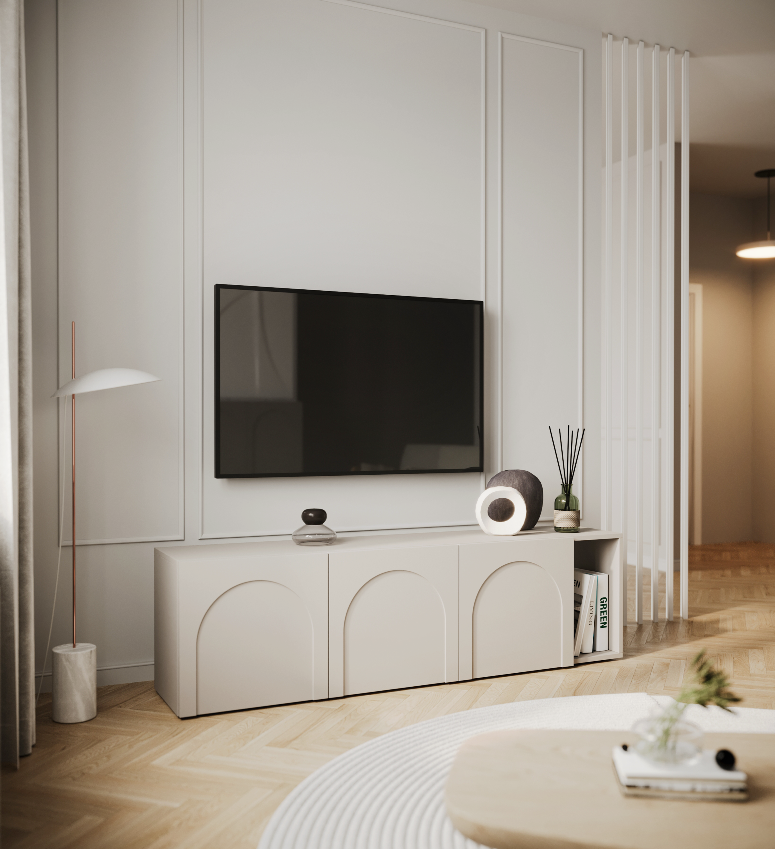 selsey-arkadia-tv-schrank-175-cm-kaschmir-mit-4-t-ren-gefr-ste-bogen-fronten image 2
