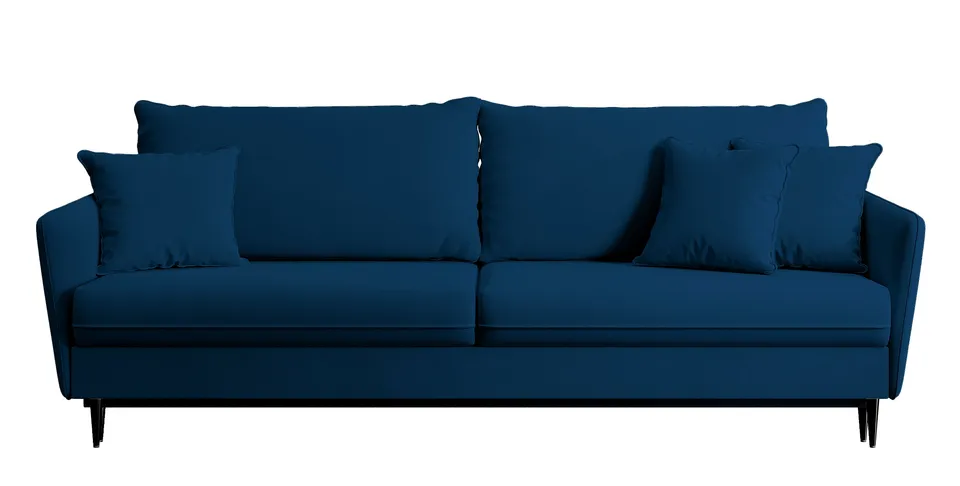 selsey-volio-3-sitzer-sofa-ausklappbar-samtblau-wasserabweisend-mit-schwarzen-be image 1