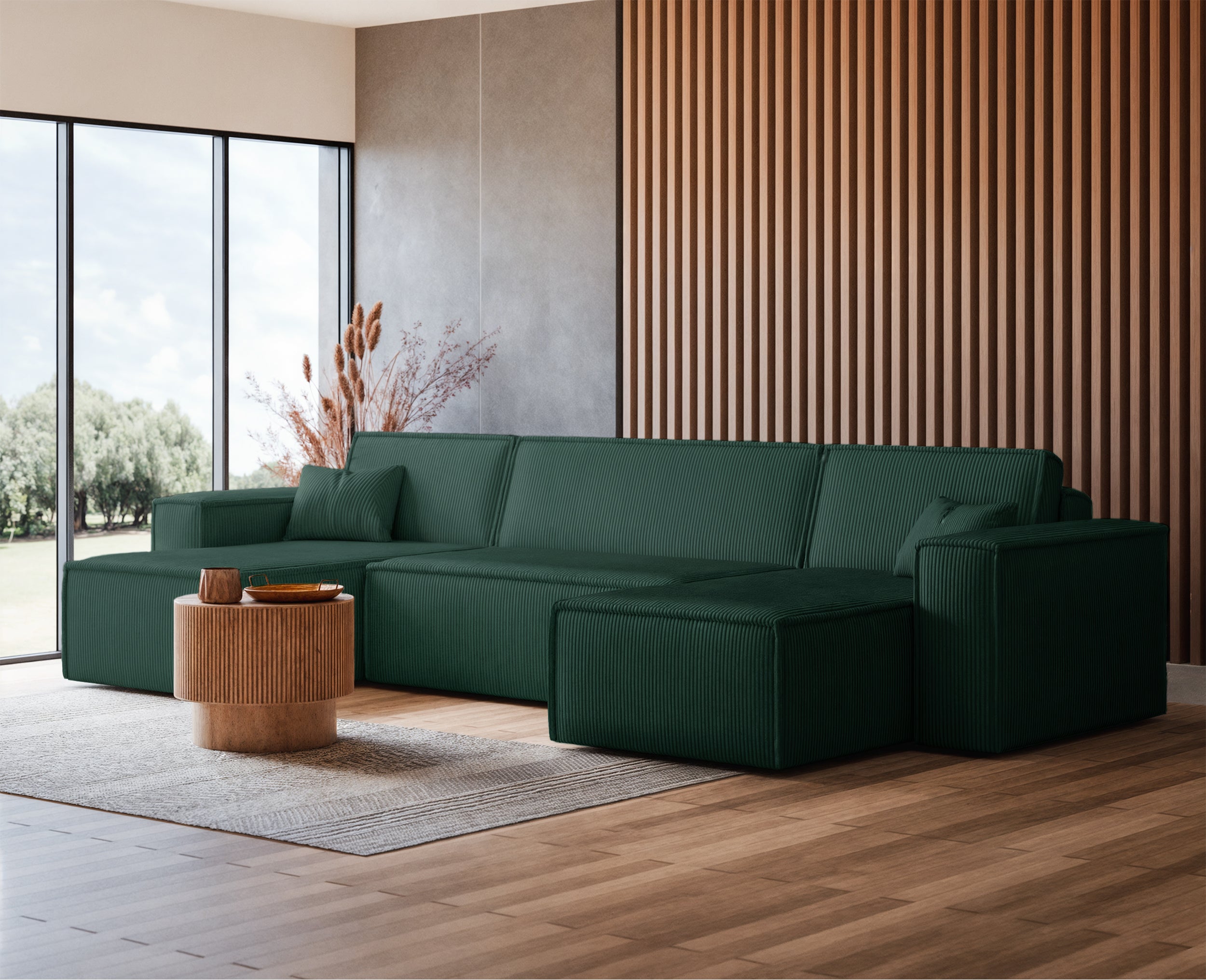 selsey-scarlo-u-ecksofa-mit-schlaffunktion-und-stauraum-dunkelgr-ner-cordstoff image 3