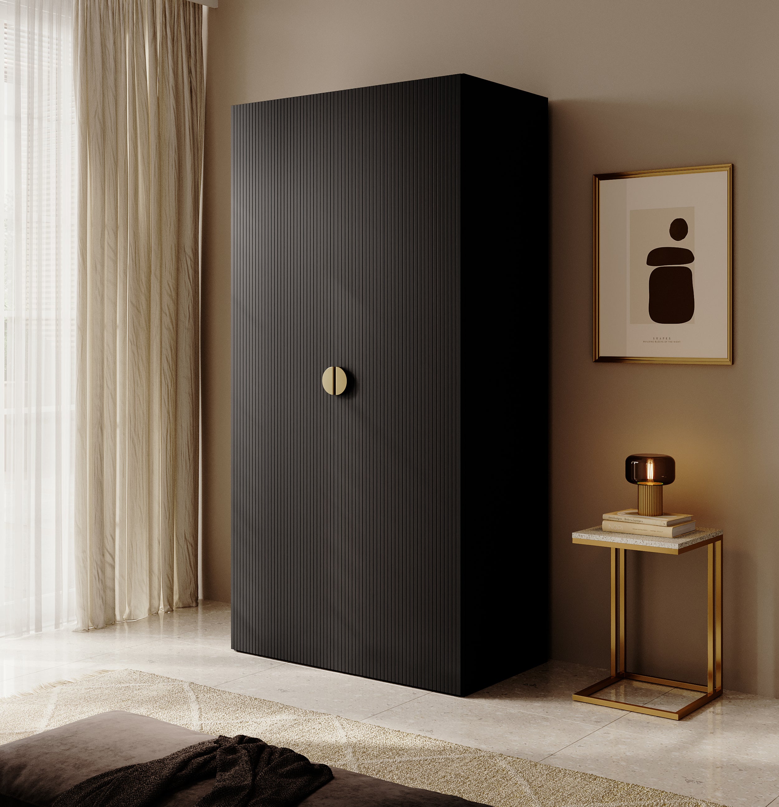 selsey-moonir-kleiderschrank-zweit-rig-100-cm-schwarz-mit-kleiderstange-regalen image 2
