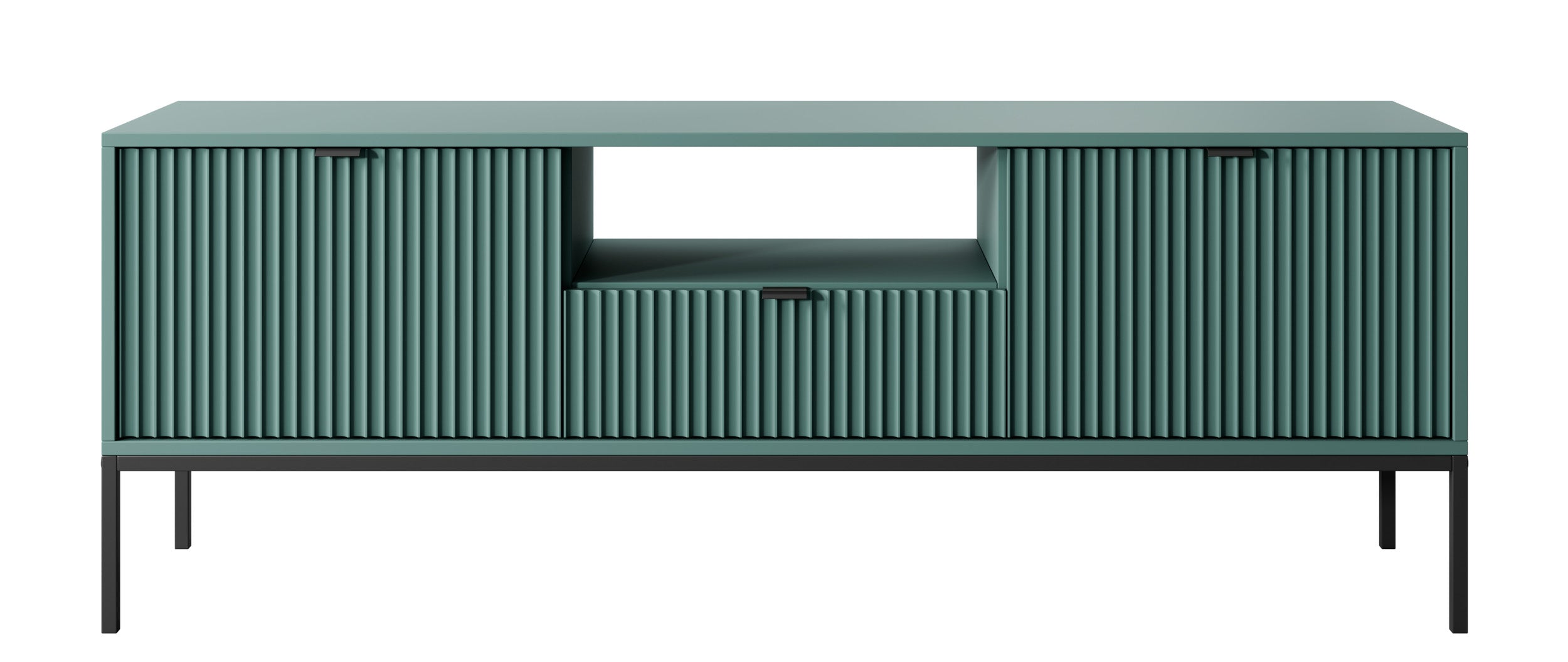 selsey-vellore-tv-schrank-154-cm-gr-n-mit-gerillten-fronten-schwarzen-griffen-un image 4