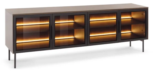 selsey-lumi-tv-kommode-181-cm-mit-glast-ren-und-beleuchtung-eiche-dunin image 1