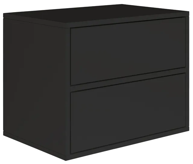 selsey-framme-h-ngender-nachttisch-mit-zwei-schubladen-50-cm-schwarz image 1
