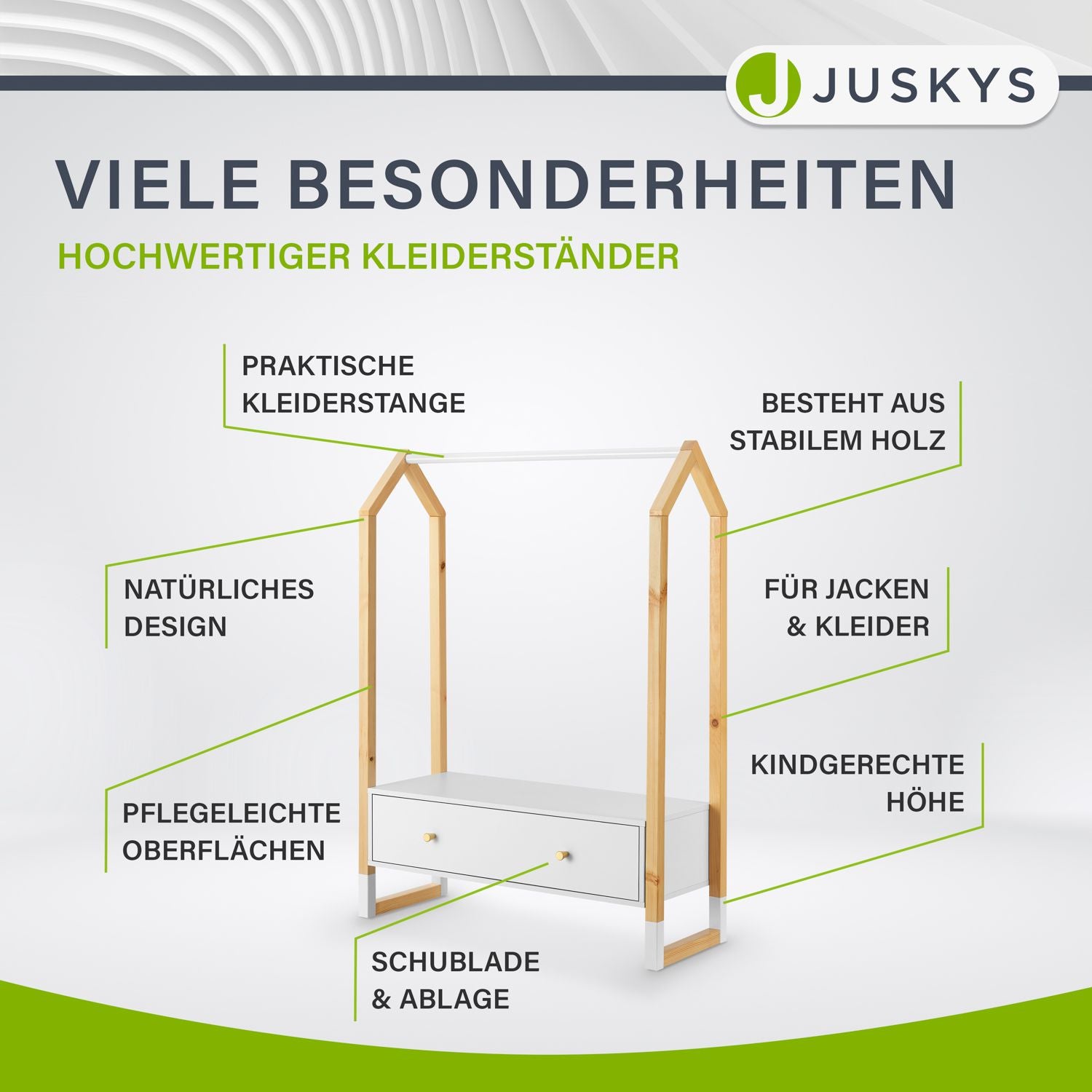 juskys-kinder-kleiderst-nder-filla-mit-schublade-wei image 7