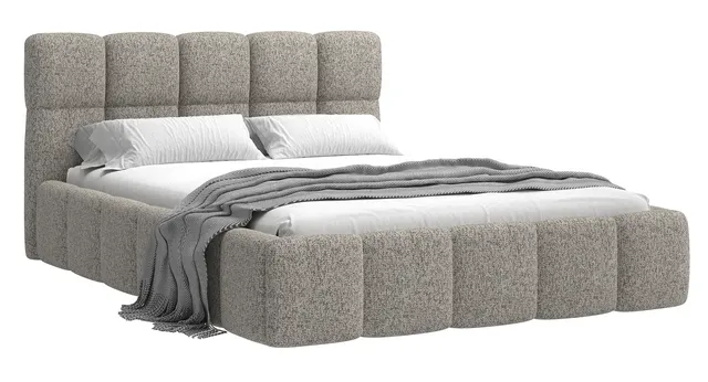 selsey-cloudy-polsterbett-160x200-cm-mit-stauraum-dunkelbeige-flechtoptik-metall image 1
