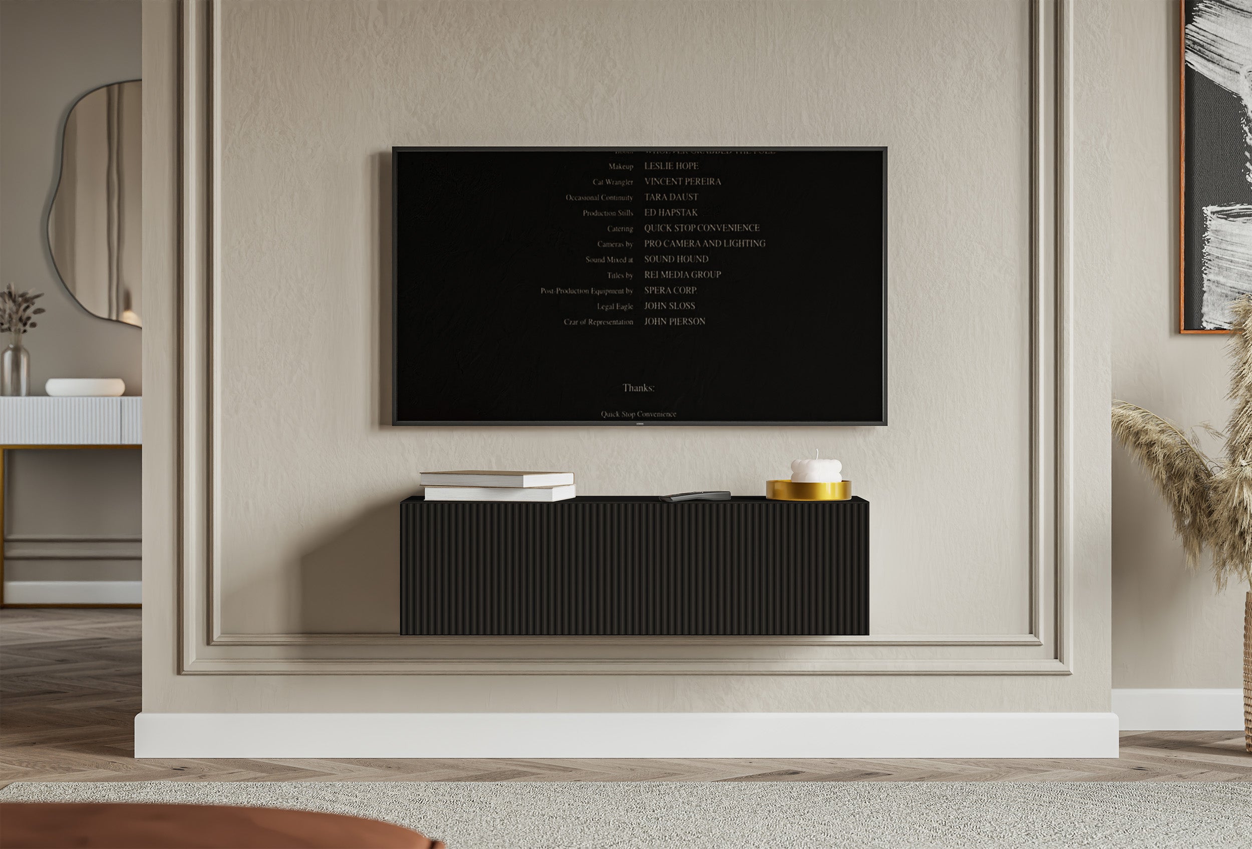selsey-veldio-h-ngender-rtv-schrank-100-cm-1-t-r-gerillte-front-schwarz image 3