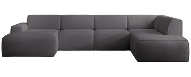 selsey-bouvi-ecksofa-u-f-rmig-rechtsseitig-dunkelgrau-boucl-stoff image 1