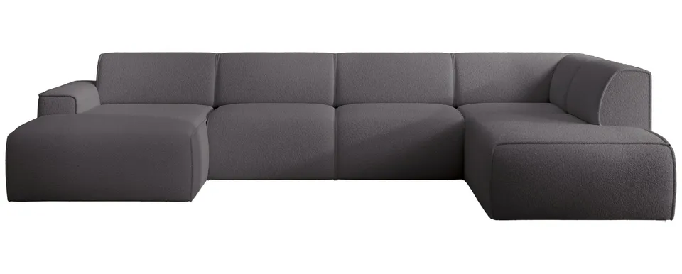 selsey-bouvi-ecksofa-u-f-rmig-rechtsseitig-dunkelgrau-boucl-stoff image 1