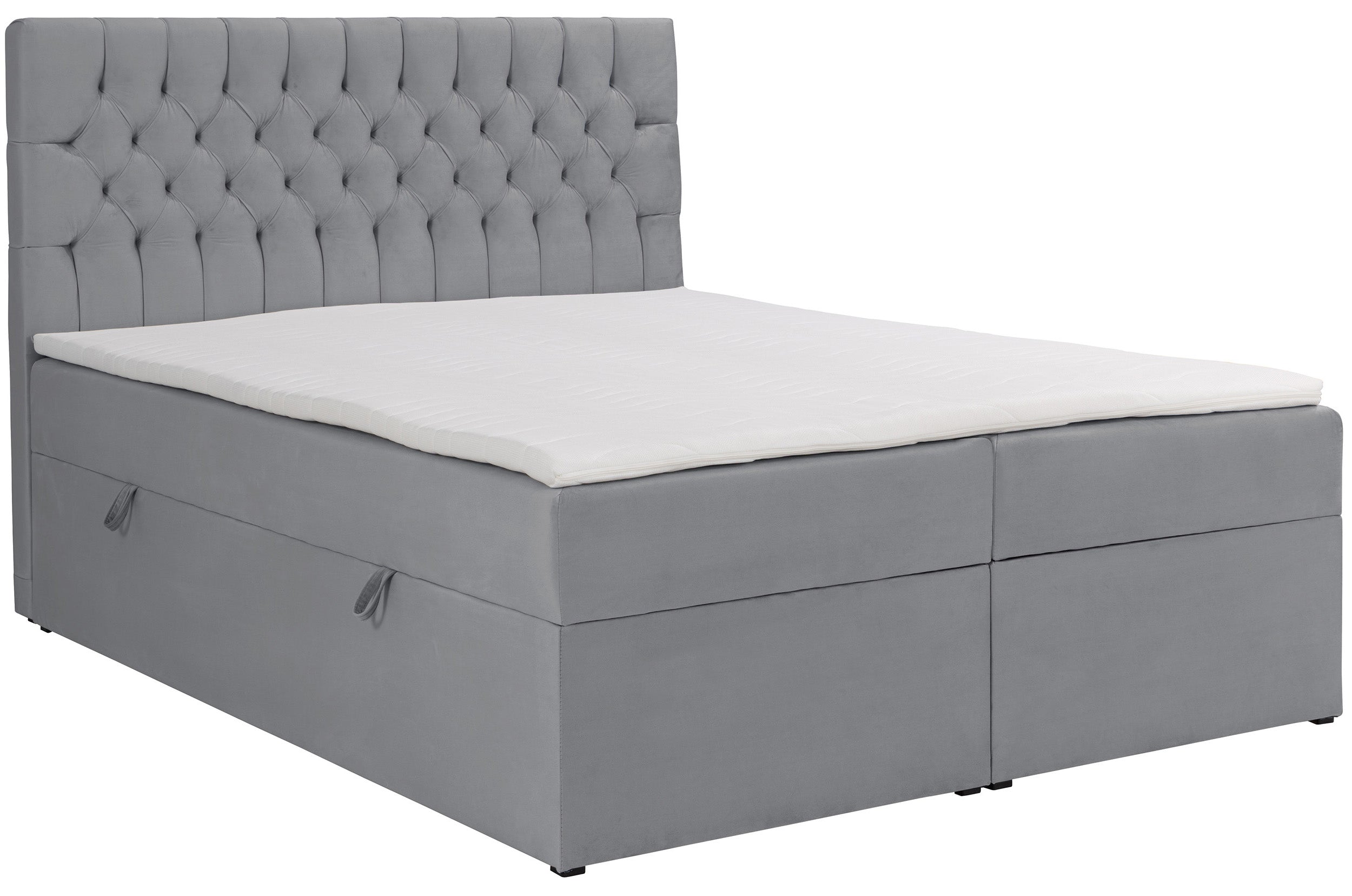 selsey-daissy-kontinentalbett-160x200-cm-mit-stauraum-und-topper-grauer-samt image 1