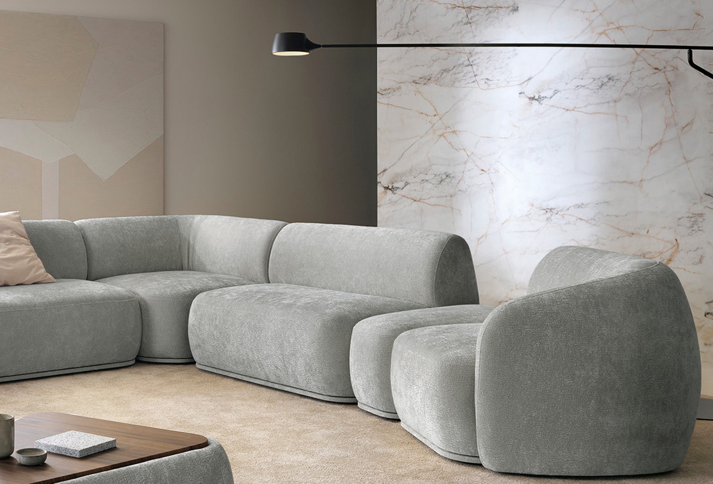 selsey-bommo-modulares-dreieck-pouf-grau-chenille image 4