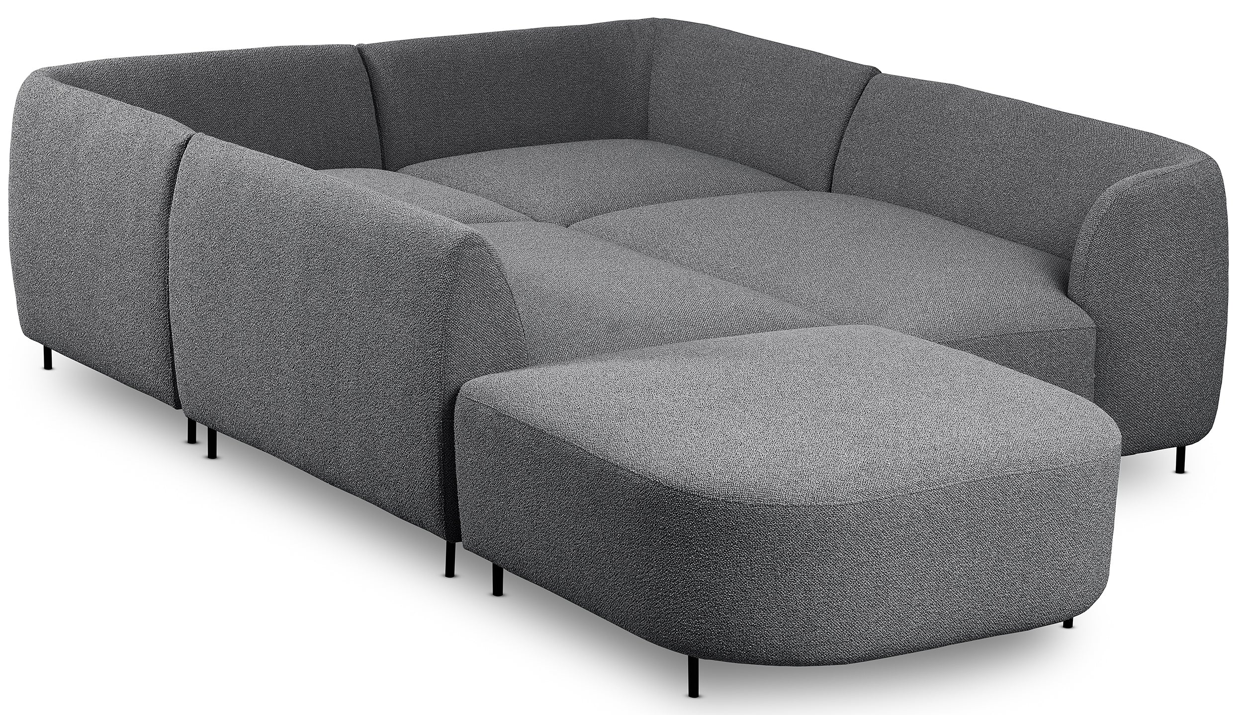 selsey-lanomi-modulares-ecksofa-u-form-rechts-grauer-boucl-320-cm image 5