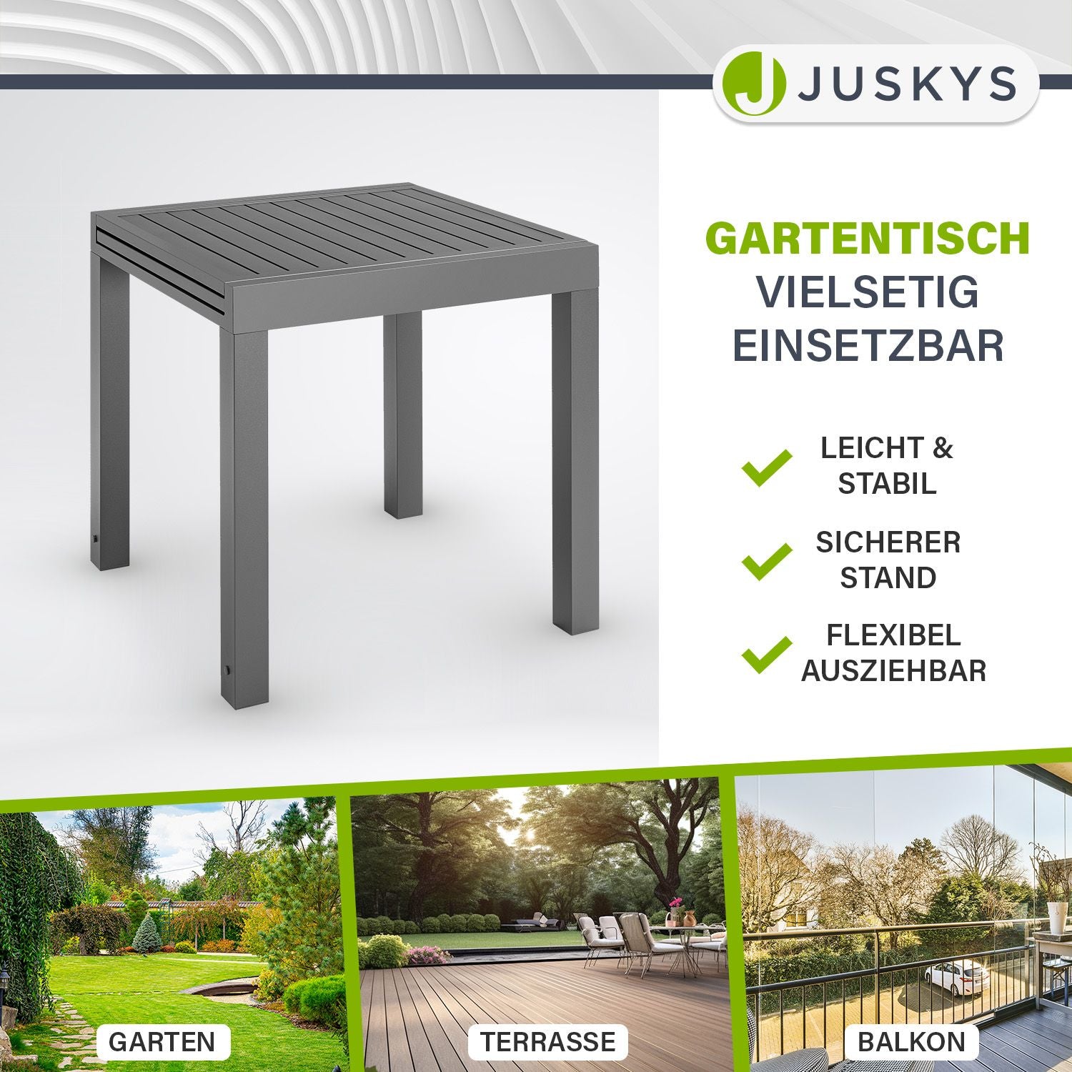 juskys-gartentisch-laki-70x70-cm-grau-ausziehbarer-aluminium-esstisch image 7