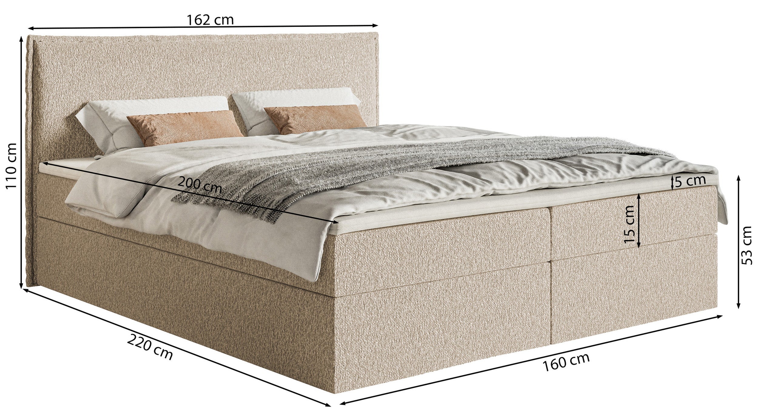 selsey-softie-kontinentalbett-160x200-cm-beige-chenille-mit-stauraum-und-topper image 7