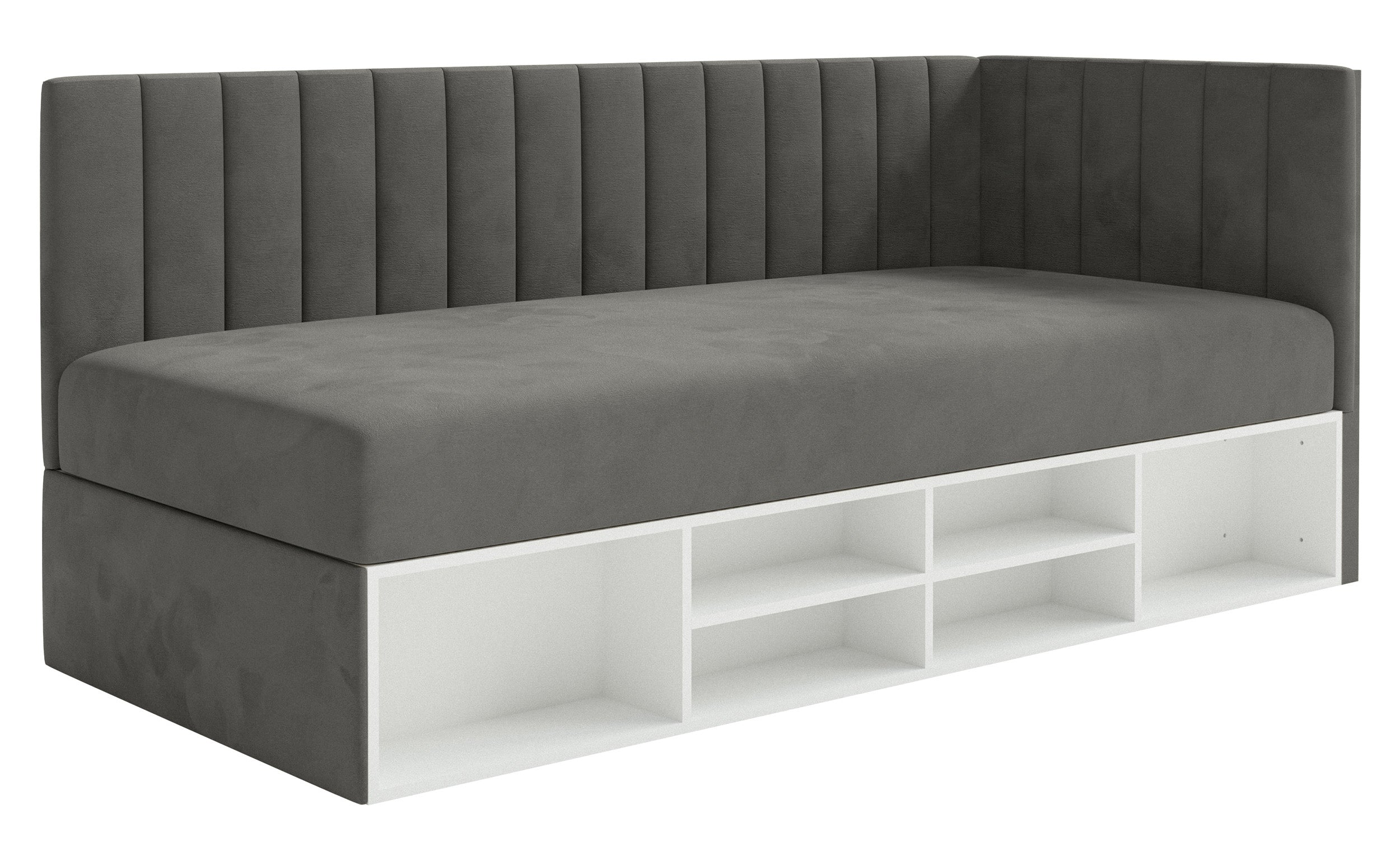 selsey-ventrio-jugendbett-90x200-cm-rechts-mit-stauraum-und-regalen-dunkelgrauer image 1