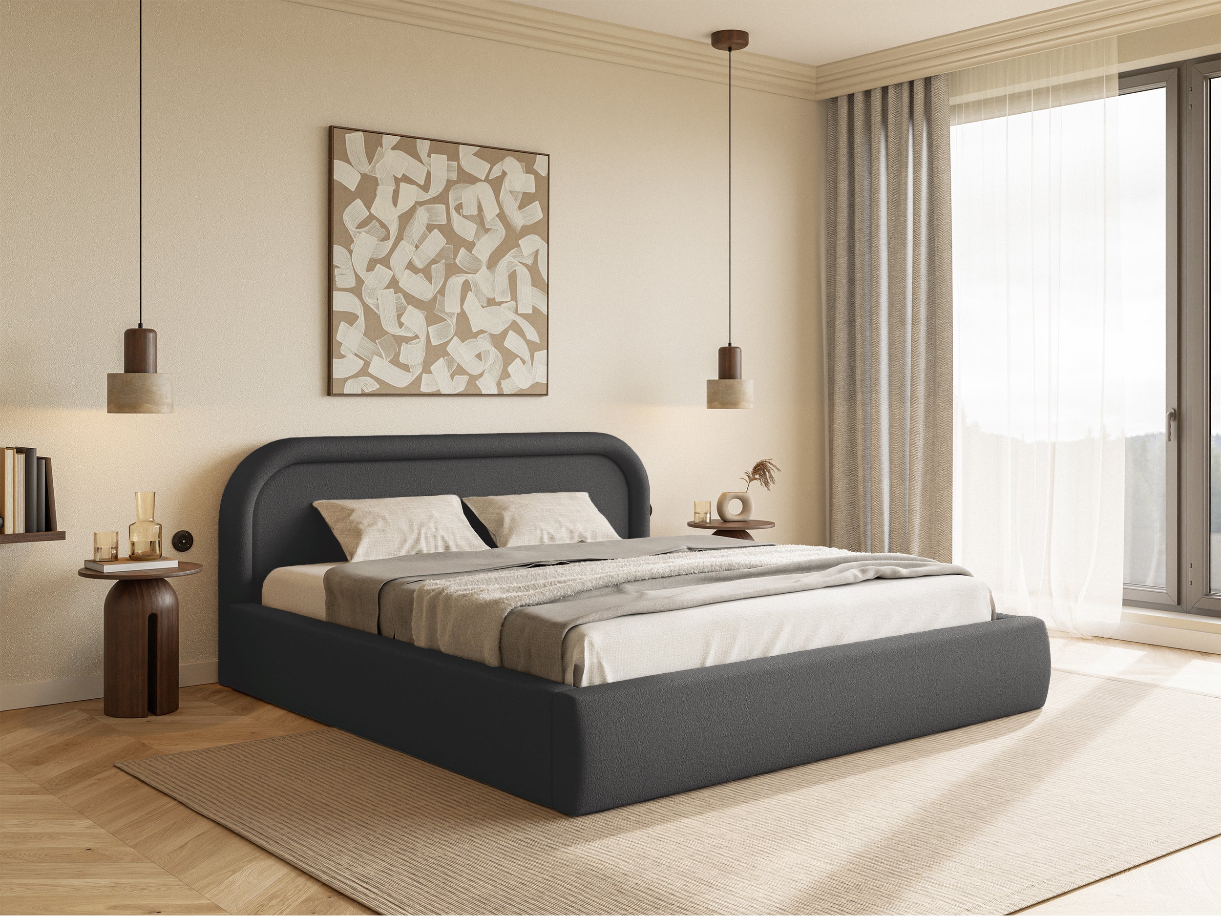 selsey-ruvi-gepolstertes-bett-160x200-cm-mit-stauraum-graphit-chenille image 3