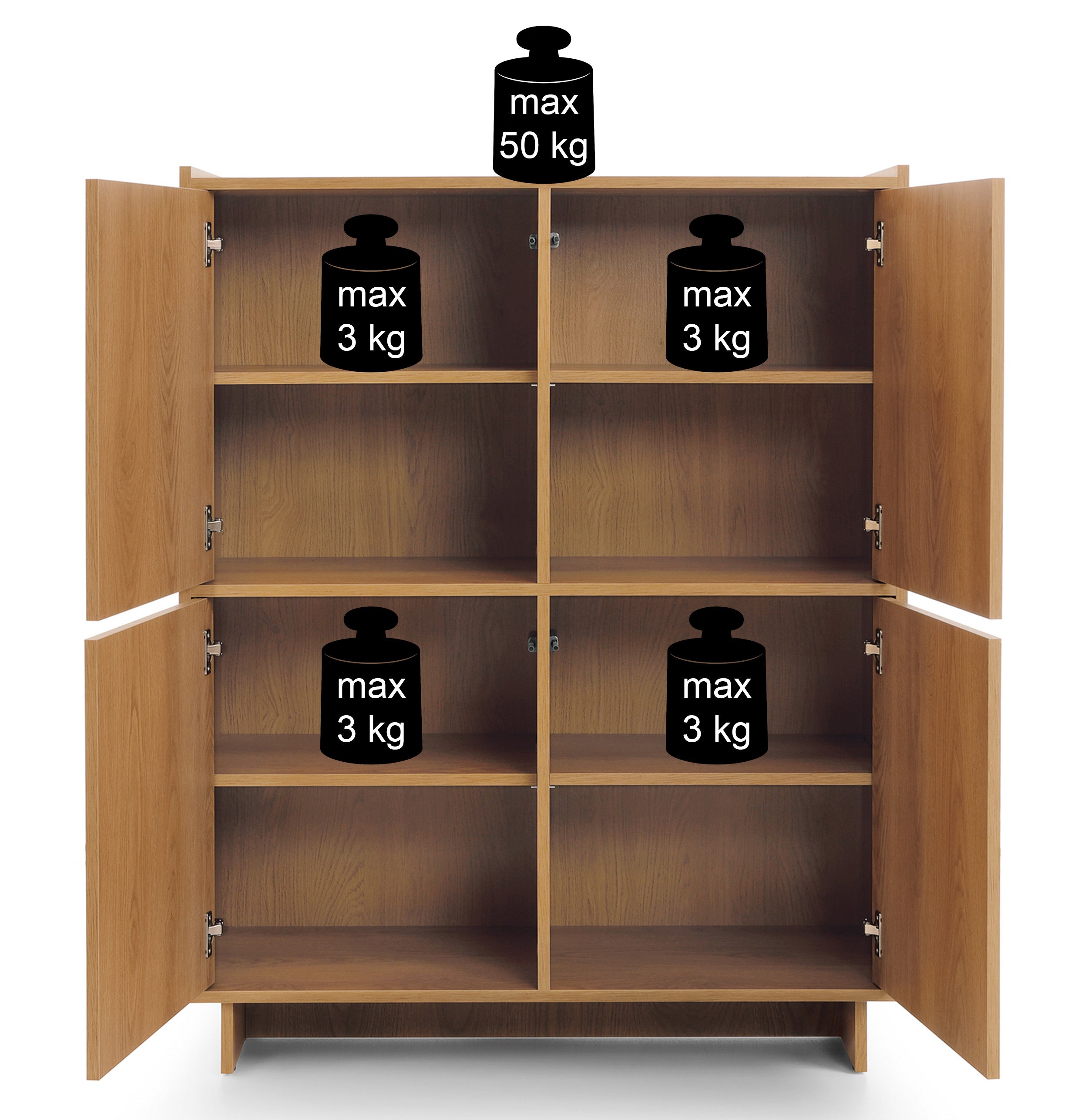 selsey-yasumi-viert-rige-kommode-98-cm-karamelleiche-highboard image 8