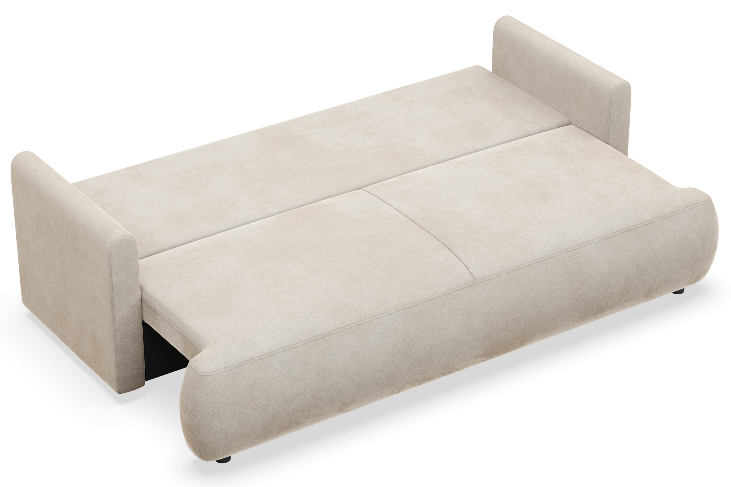 selsey-ovo-mini-drei-sitzer-schlafsofa-mit-stauraum-creme-velours-pflegeleicht image 2