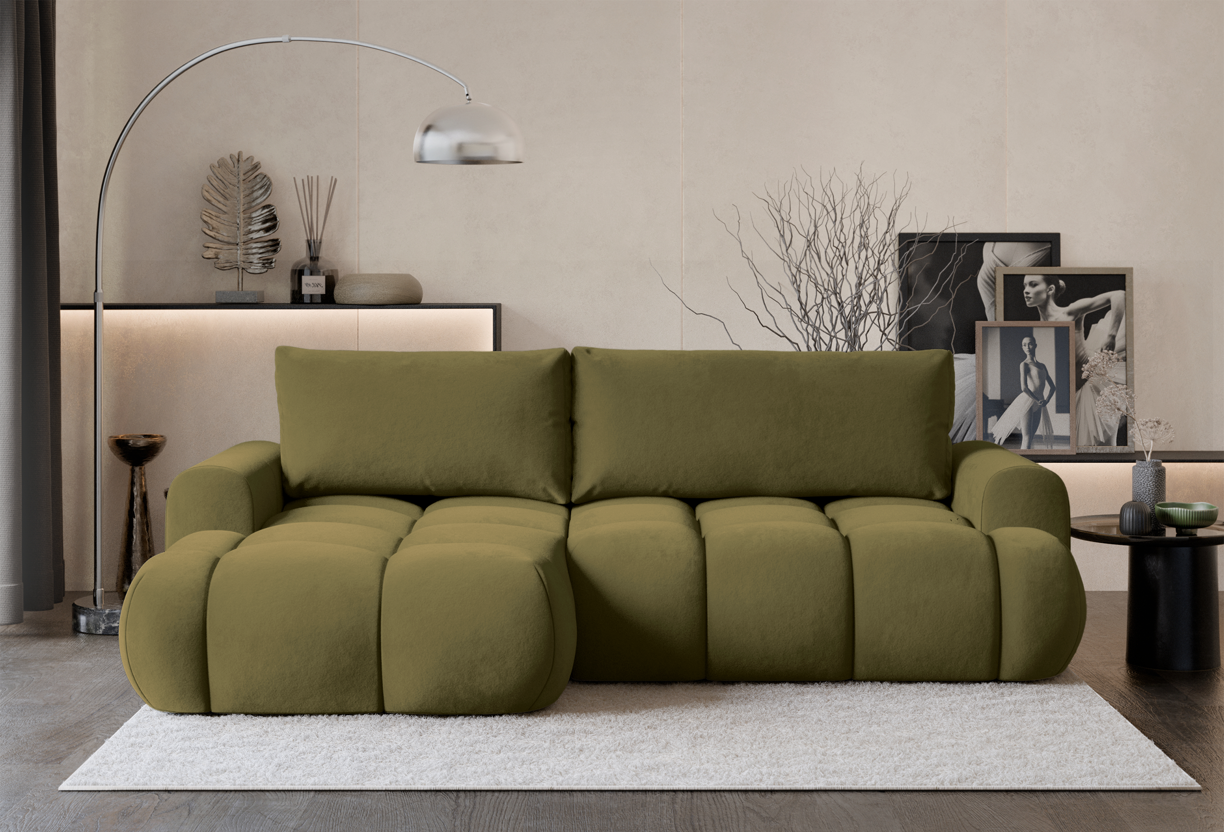 selsey-ombo-mini-ecksofa-mit-schlaffunktion-links-l-form-olivgr-ner-samt-mit-sta image 3