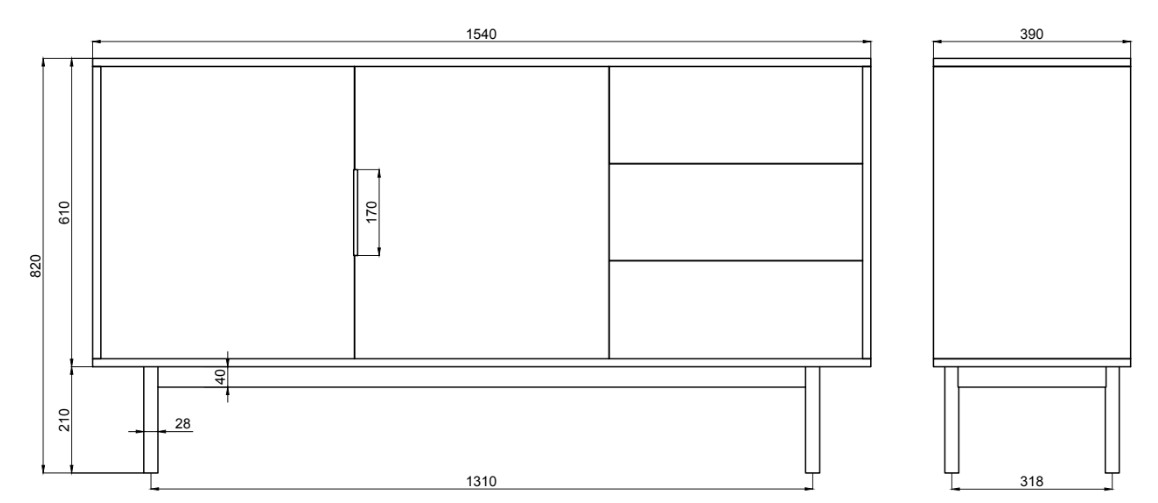 selsey-viviaro-zweit-rige-kommode-mit-drei-schubladen-154-cm-wei image 6