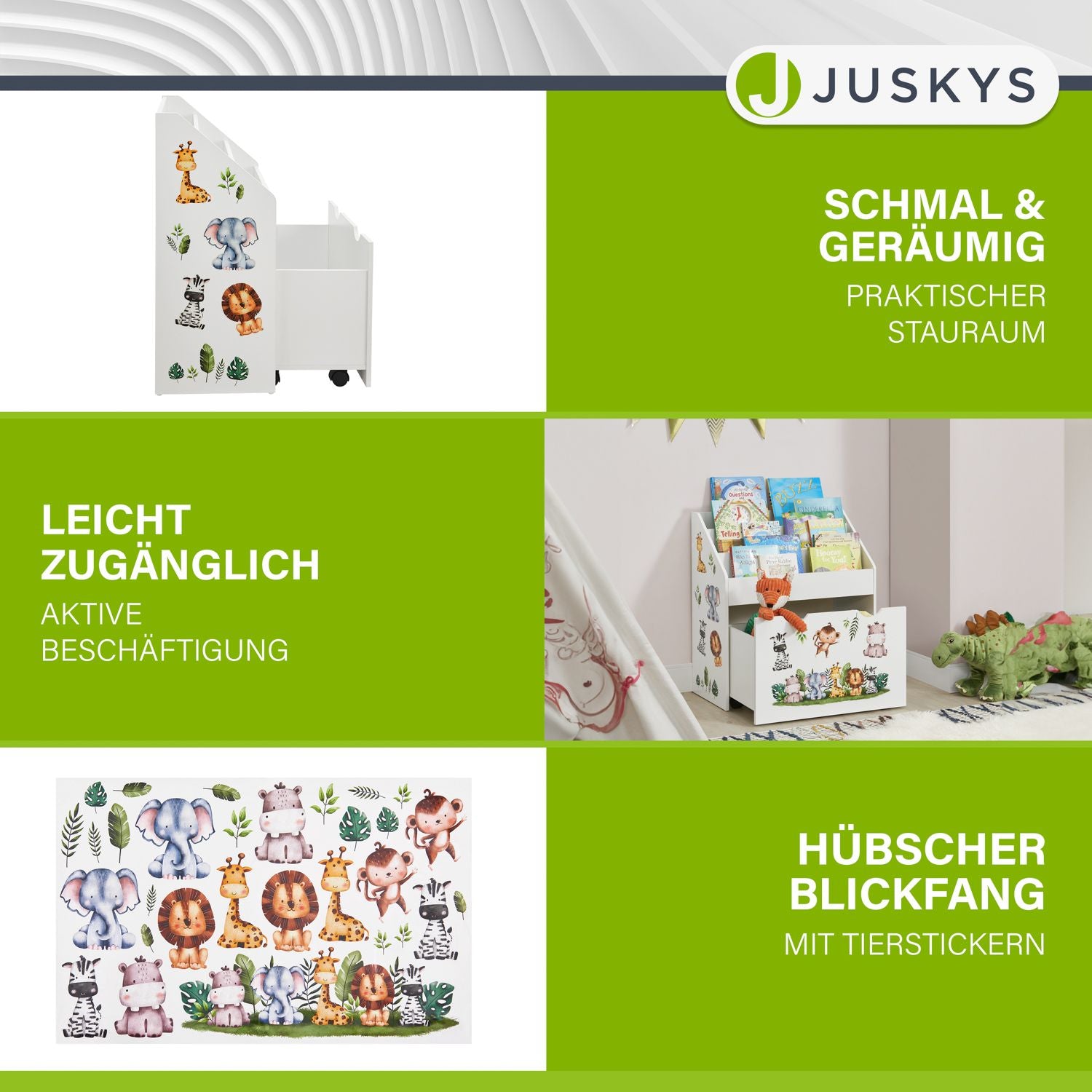 juskys-kinder-b-cherregal-mit-3-f-chern-und-herausziehbarer-spielzeugkiste image 3