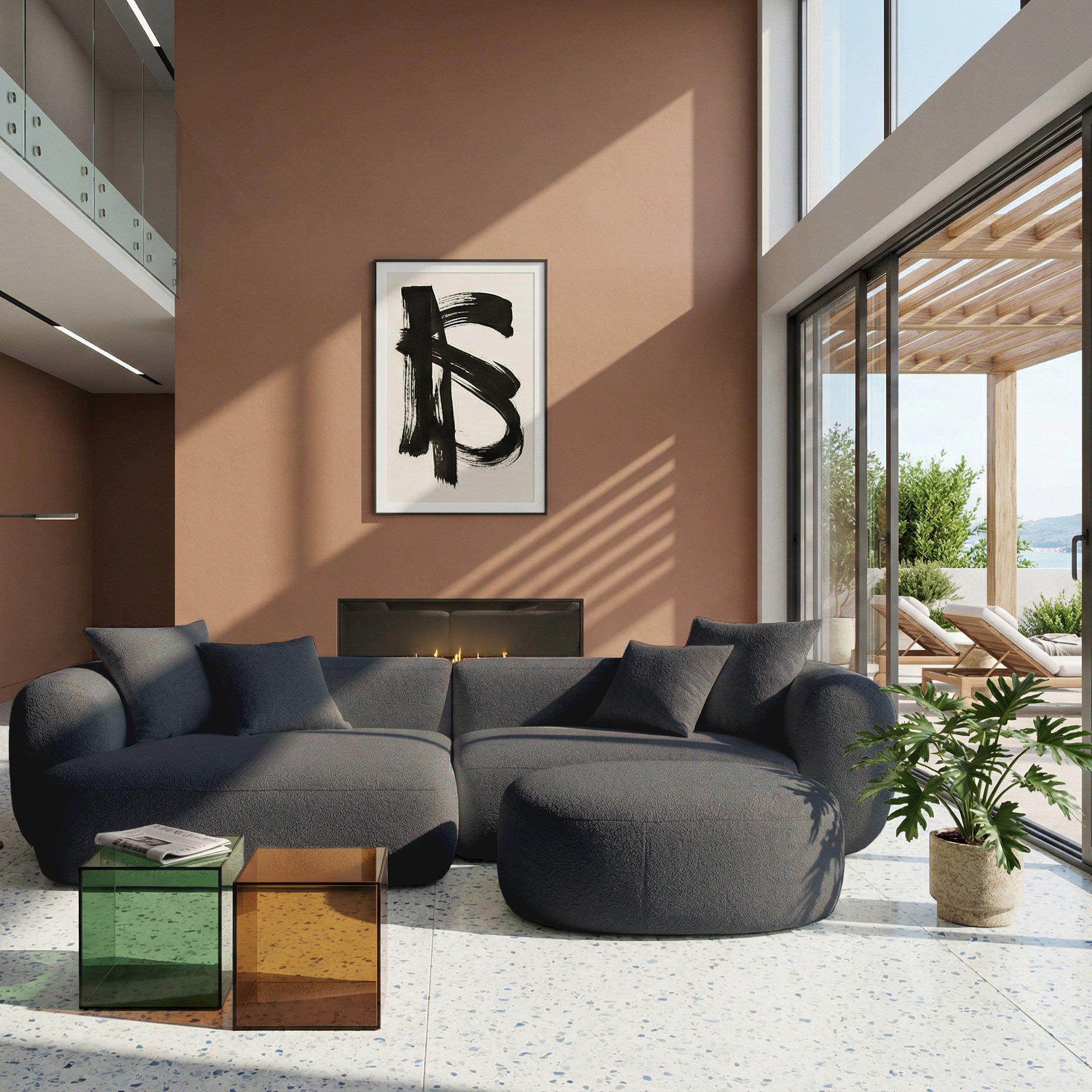 selsey-baomi-modulares-ecksofa-l-f-rmig-mit-hocker-links-dunkelgrauer-chenille-s image 2