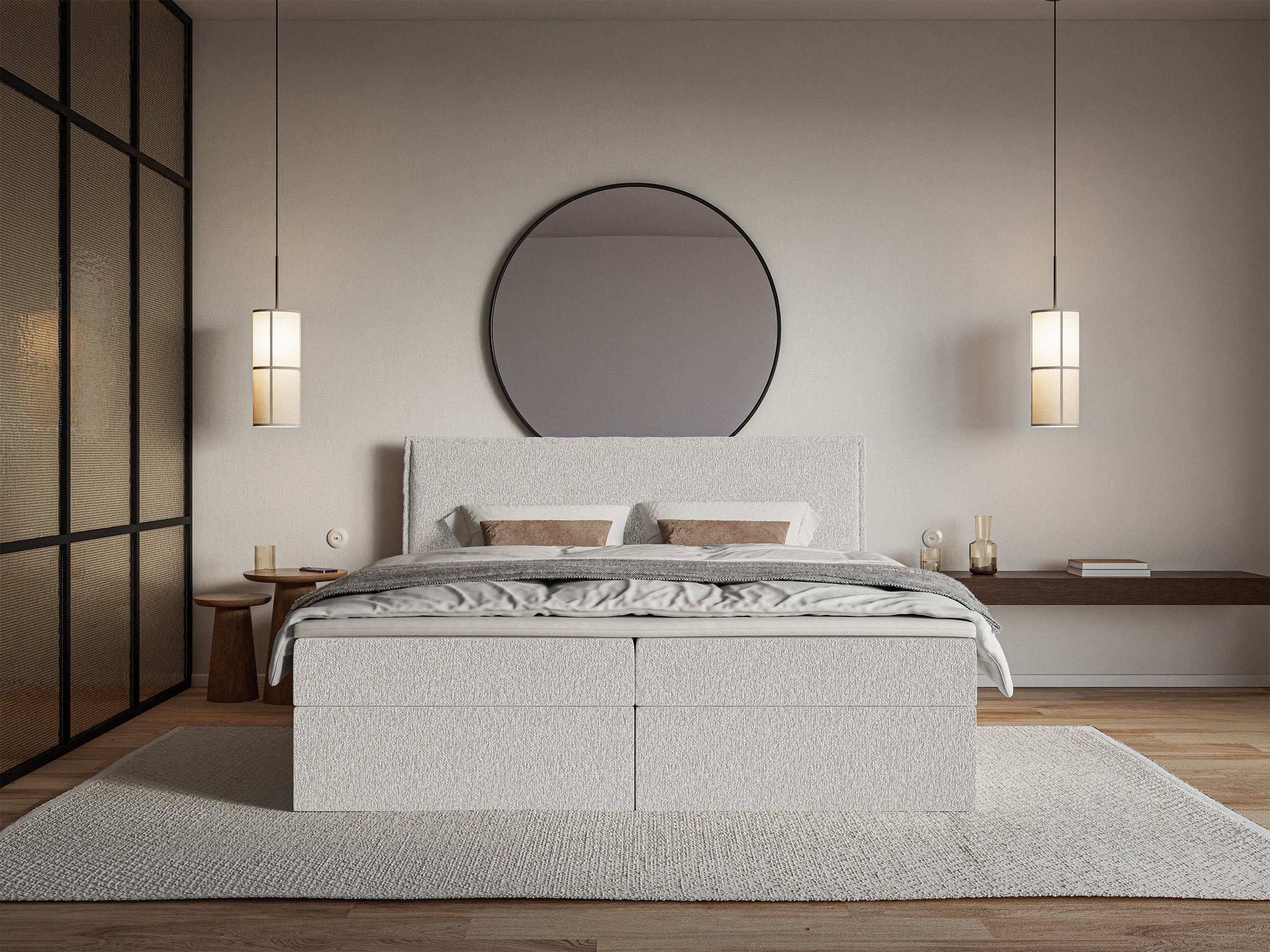 selsey-softie-kontinentalbett-140x200-cm-hellgrau-chenille-mit-topper image 3