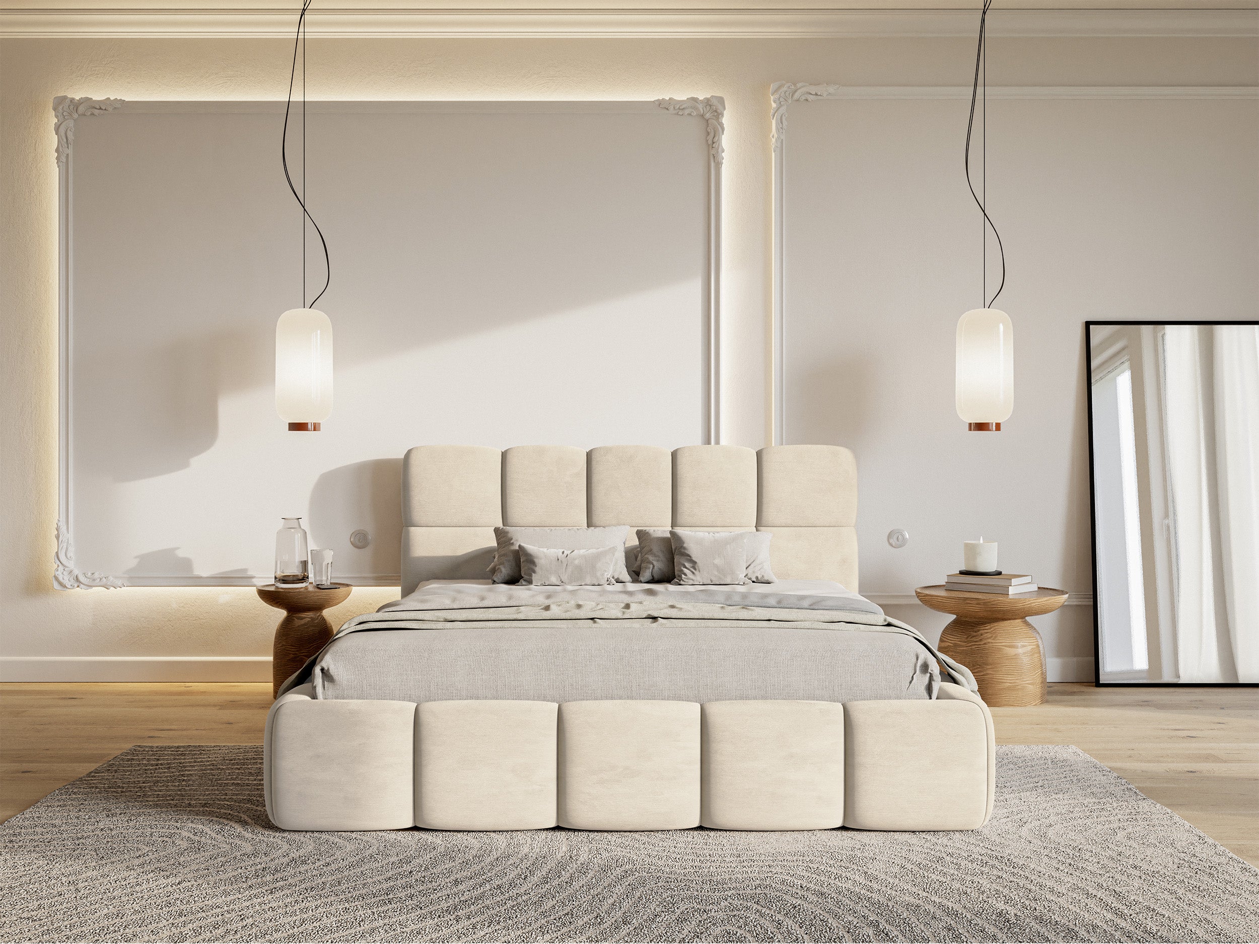 selsey-cloudy-polsterbett-160x200-cm-hellbeige-velours-wasserabweisend-leicht-zu image 3