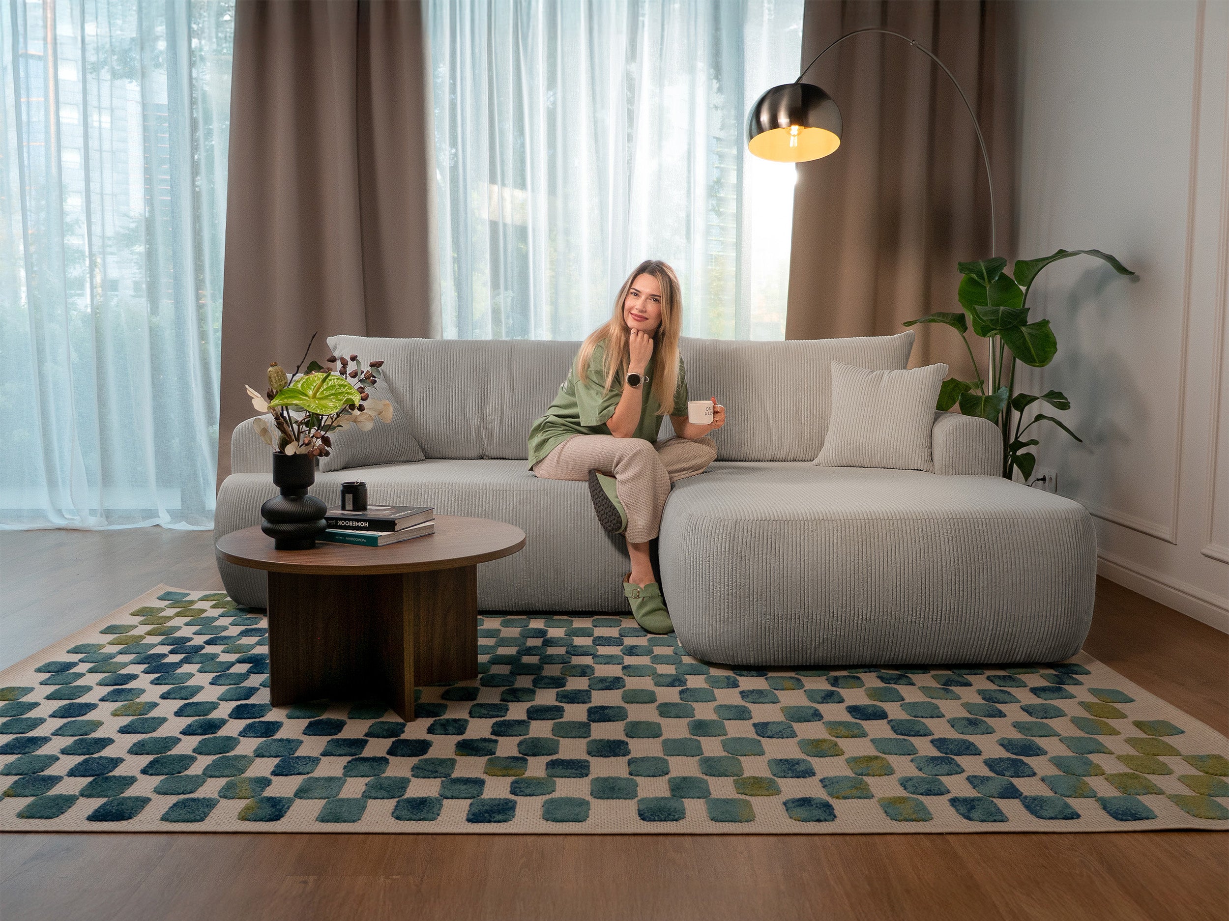 selsey-ovo-cord-ecksofa-mit-schlaffunktion-l-form-rechts-mit-stauraum-grau-beige image 2