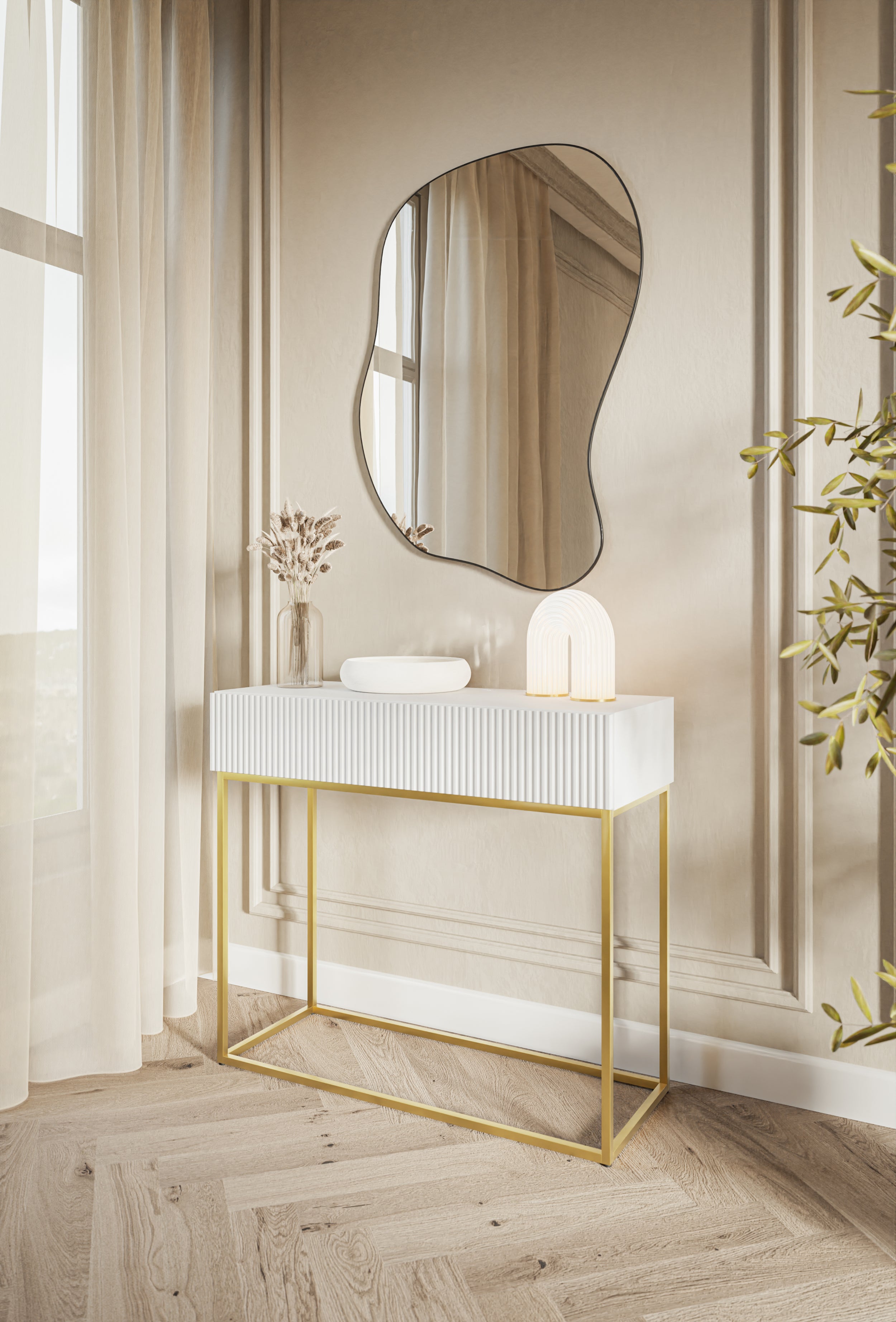 selsey-veldio-konsole-90-cm-schwarz-mit-goldenen-beinen-und-gefr-ster-front image 8