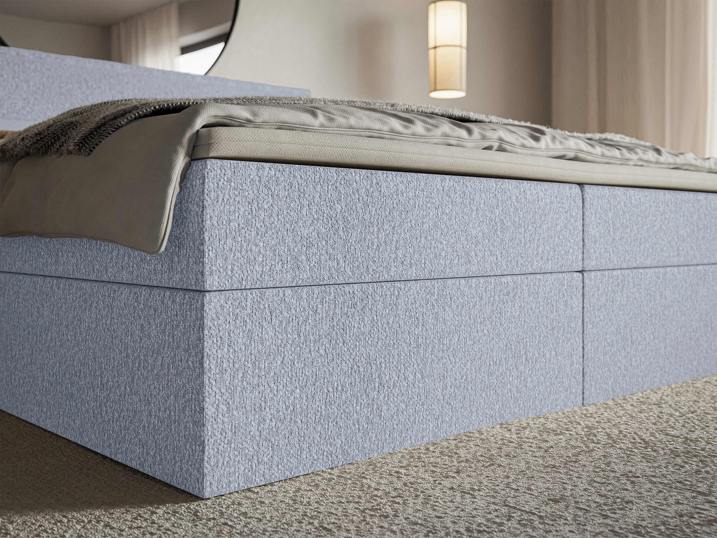 selsey-softie-kontinentalbett-140x200-cm-hellblaue-chenille-mit-stauraum-und-top image 5