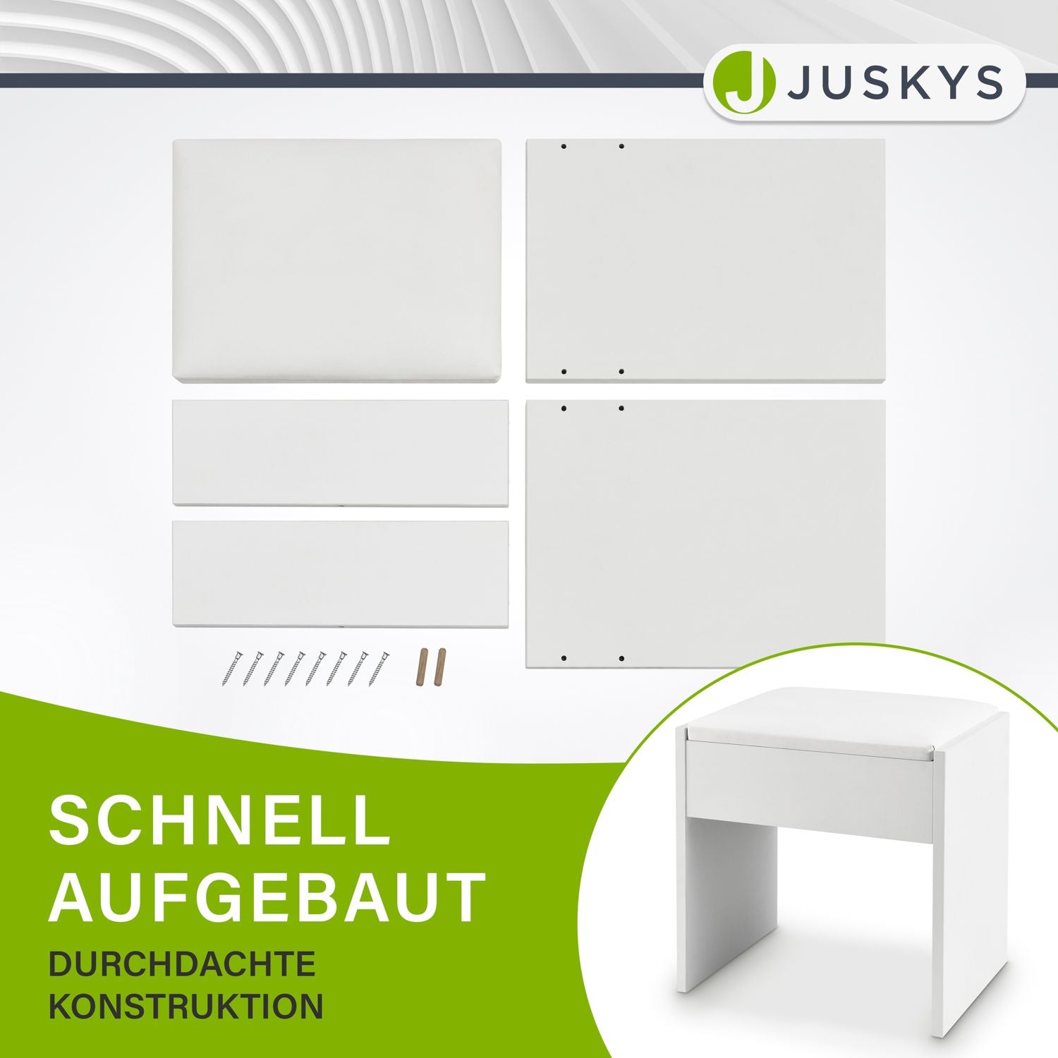 juskys-schminktisch-hocker-melly-sitzhocker-wei-mit-kunstleder-kissen image 5