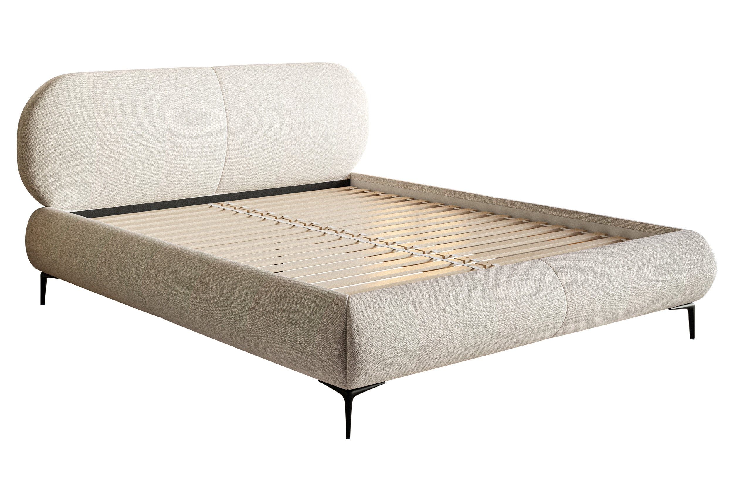 selsey-ovalle-polsterbett-160x200-cm-hellbeige-rundes-kopfteil-schwarze-beine image 7