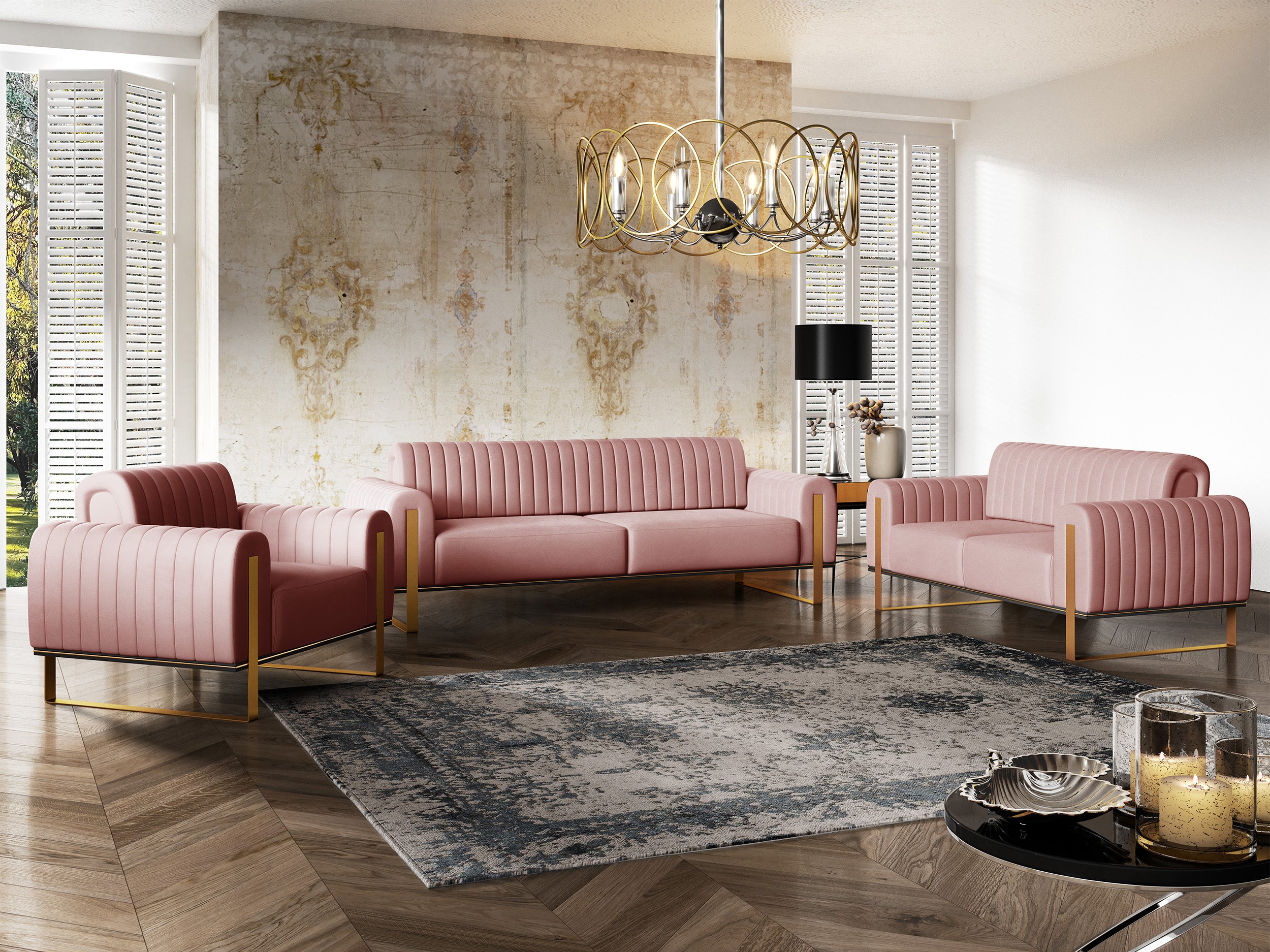 selsey-parissa-dreisitziges-sofa-3-sitzer-rosa-velours image 2