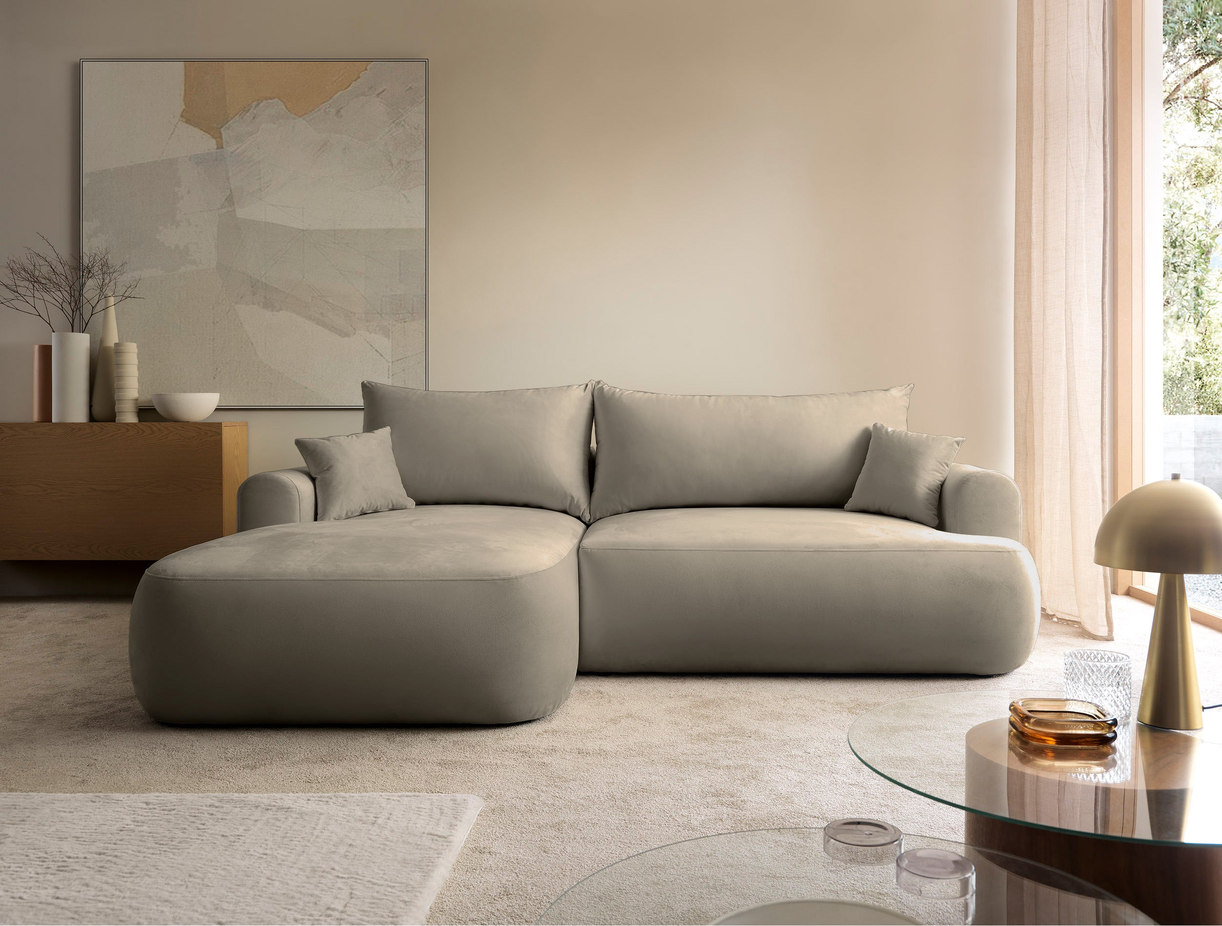 selsey-ovo-ecksofa-l-f-rmig-links-mit-schlaffunktion-grau-beiger-samt-pflegeleic image 2