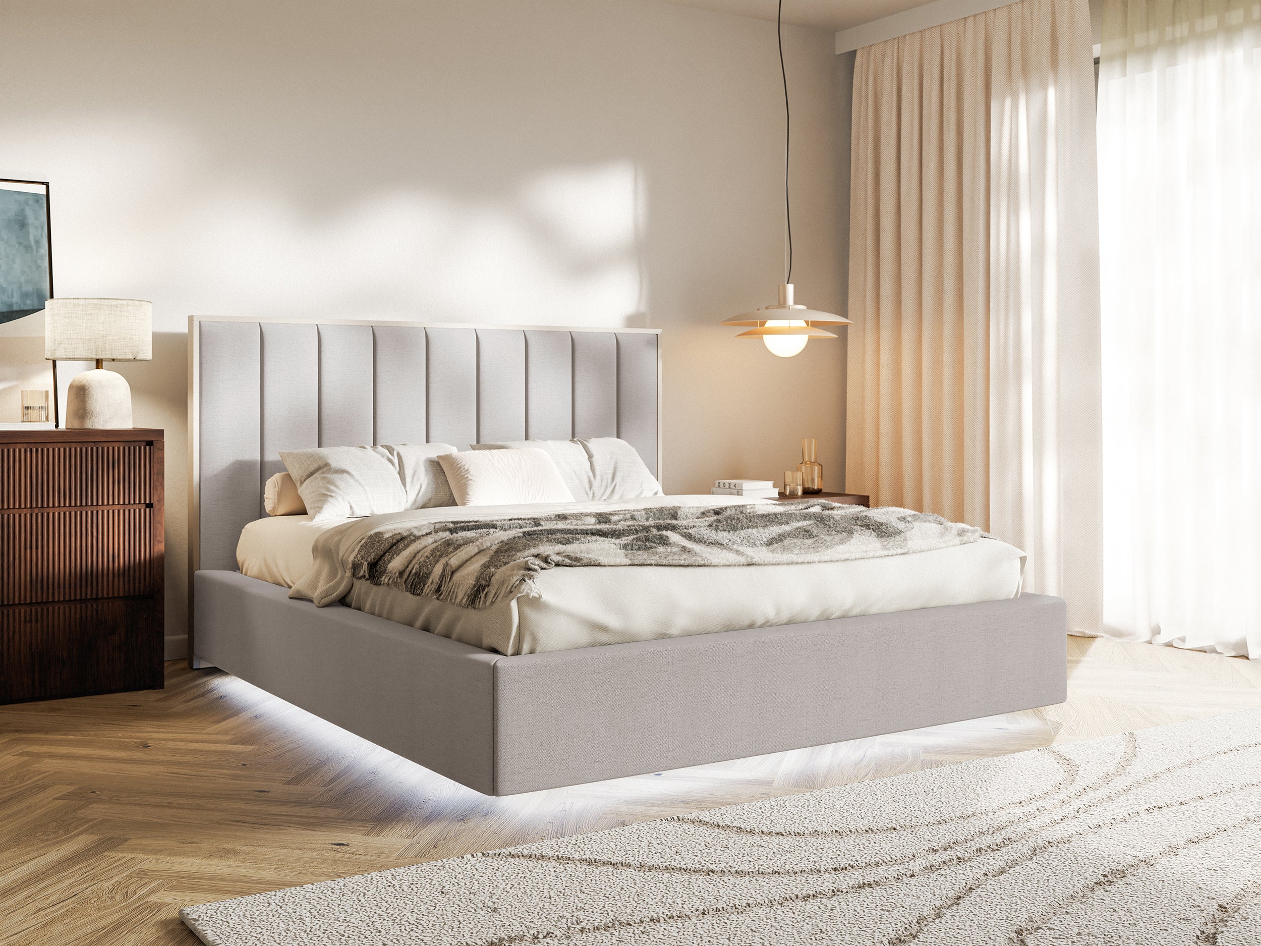 selsey-togents-polsterbett-140x200-cm-mit-stauraum-und-led-grau-beige-hydrophobe image 2