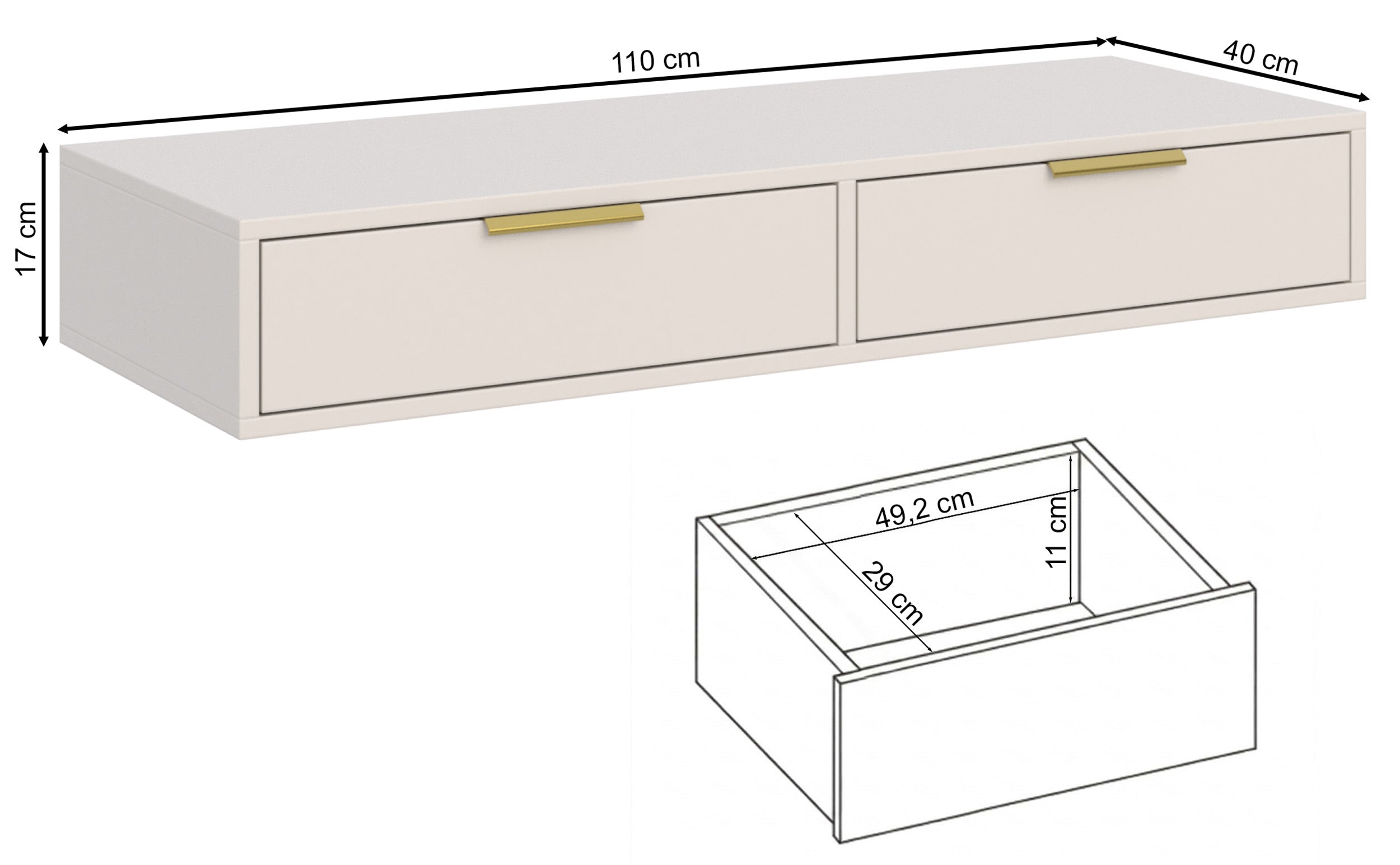 selsey-vena-frisiertisch-110-cm-mit-zwei-schubladen-wandmontiert-wei image 7