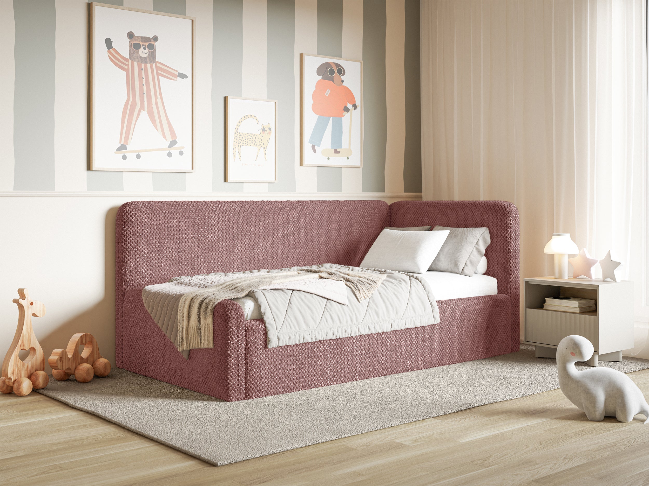 selsey-fanklo-jugendbett-90x200-cm-rechts-mit-stauraum-rosa-pl-sch-wasserabweise image 2