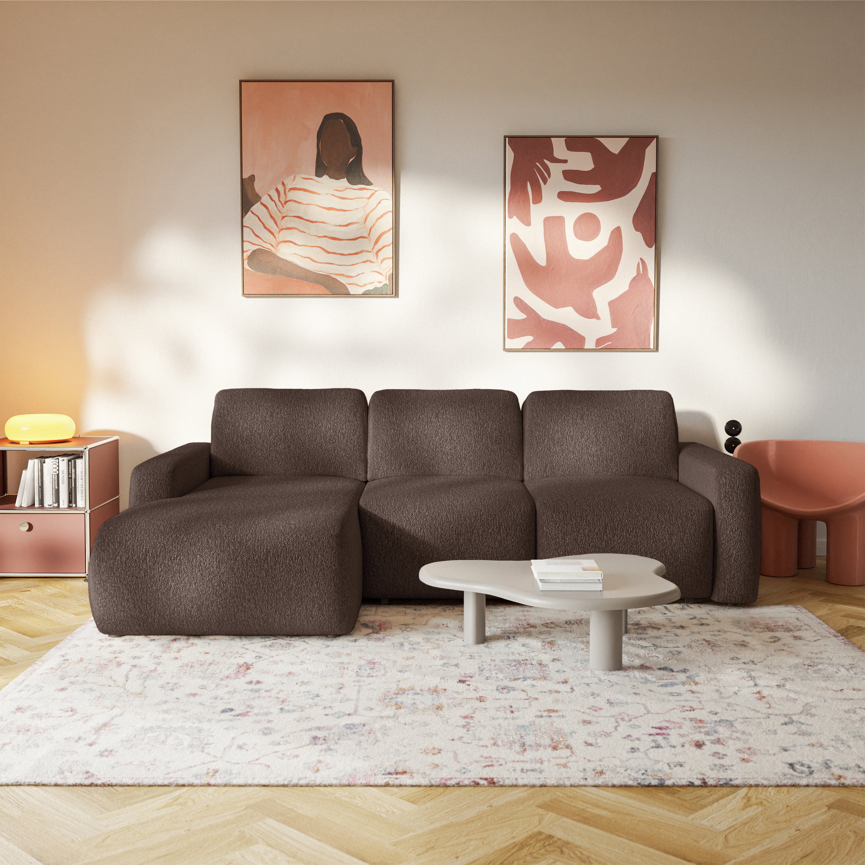 selsey-carnos-mini-ecksofa-mit-schlafunktion-l-form-links-braunes-chenille image 2