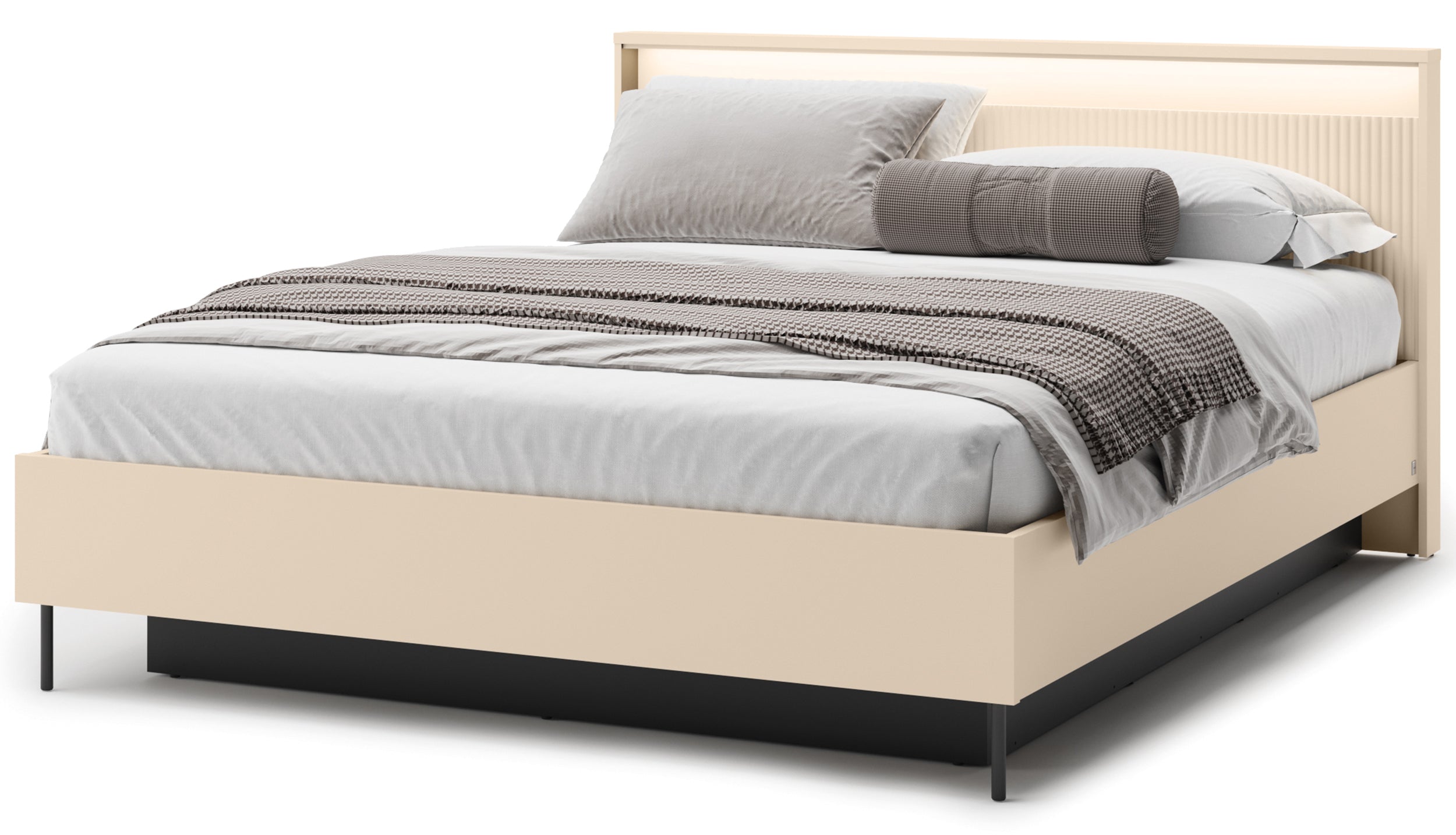 selsey-trend-bett-160x200-cm-geriffelt-mit-stauraum-und-beleuchtung-sandbeige-sc image 5