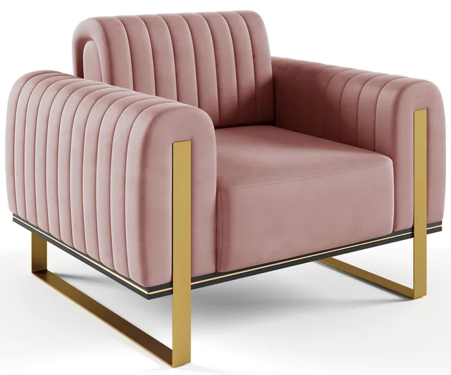 selsey-parissa-schalensitz-pinker-samt-mit-goldenen-beinen image 1