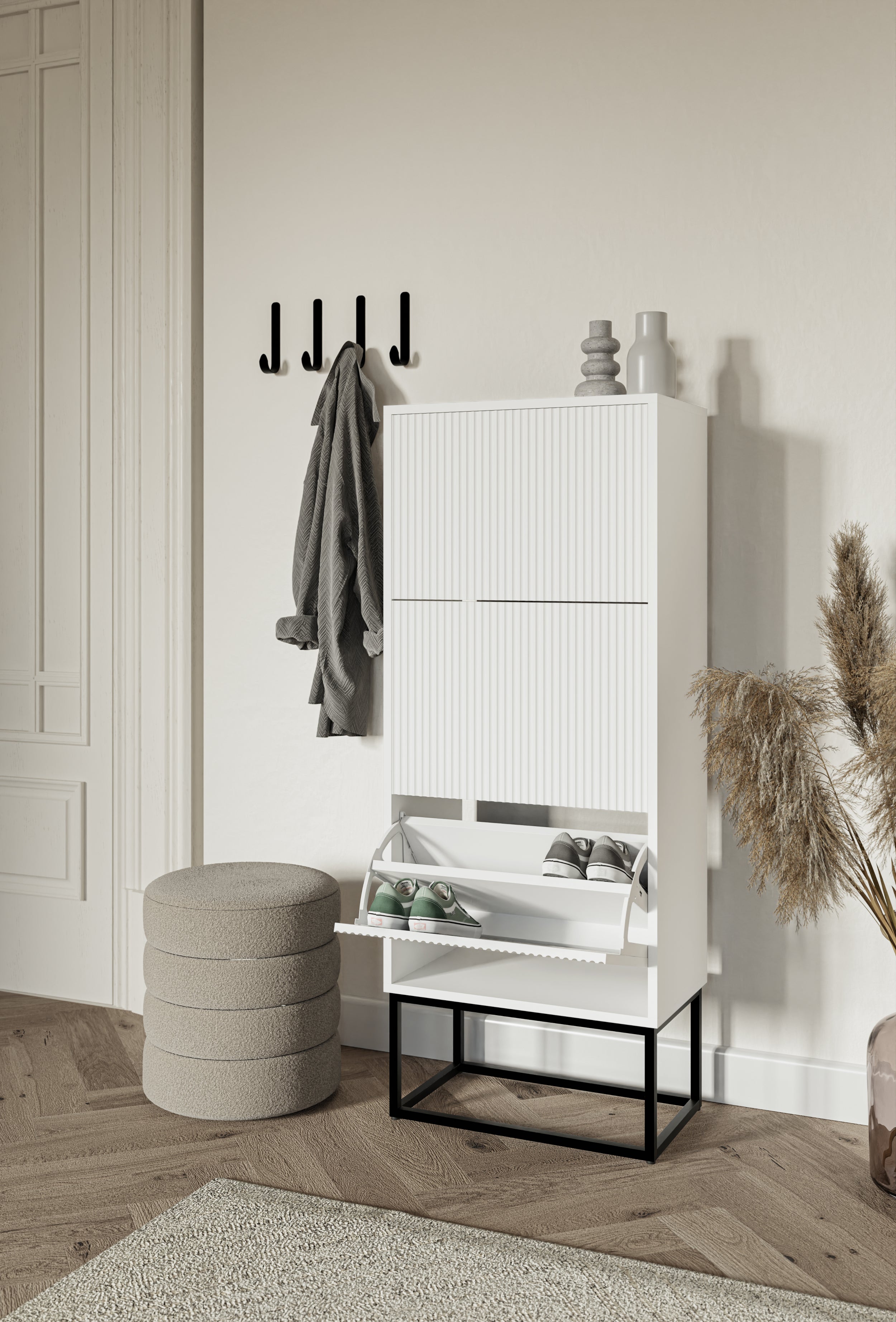 selsey-veldio-schuhschrank-50-cm-wei-mit-schwarzen-beinen-3-f-cher image 4