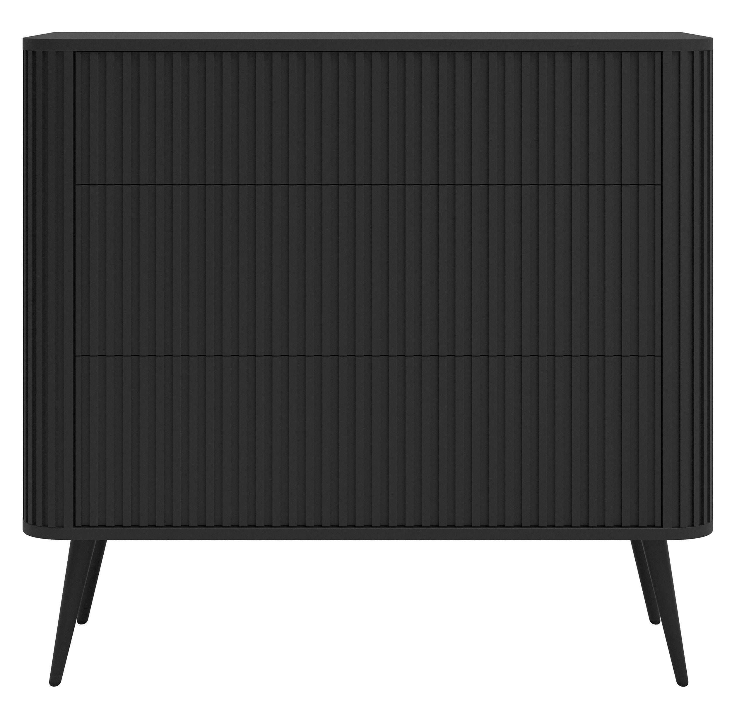 selsey-ovarlo-kommode-93-cm-mit-3-schubladen-und-fr-sungen-schwarz image 1