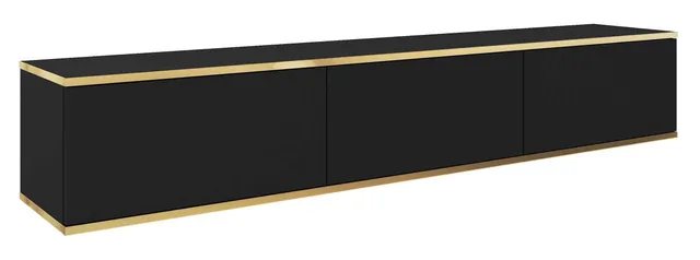 selsey-mucalma-tv-schrank-175-cm-schwarz-mit-goldenen-eins-tzen image 1