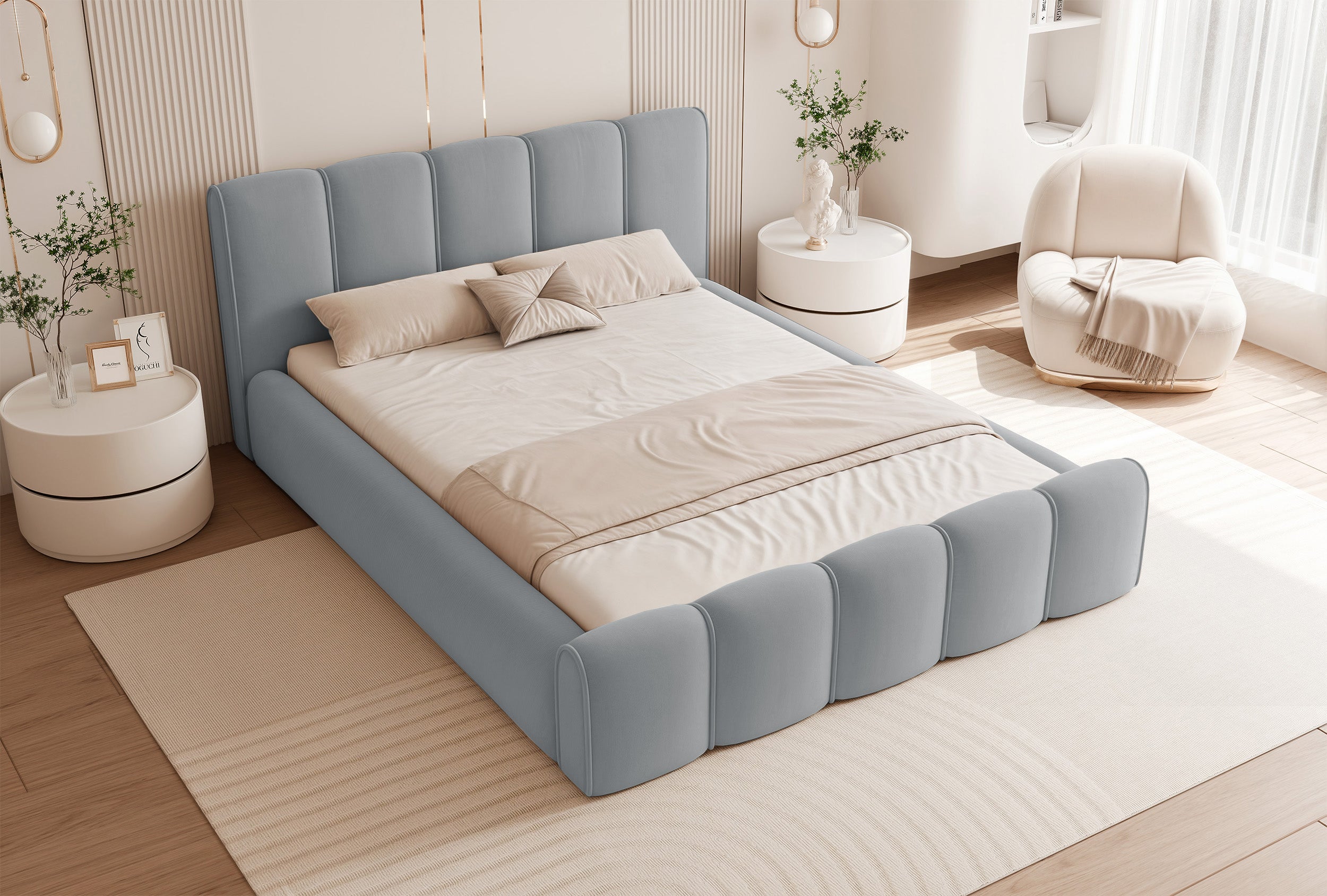 selsey-moenne-gepolstertes-bett-160x200-cm-mit-stauraum-grauer-hydrophober-samt- image 5