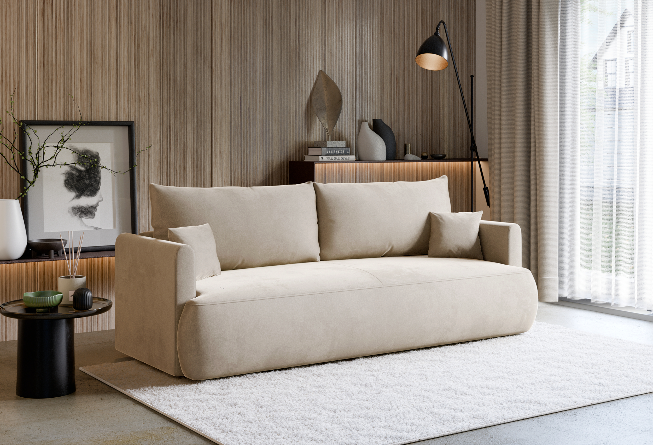 selsey-ovo-mini-drei-sitzer-schlafsofa-mit-stauraum-creme-velours-pflegeleicht image 4