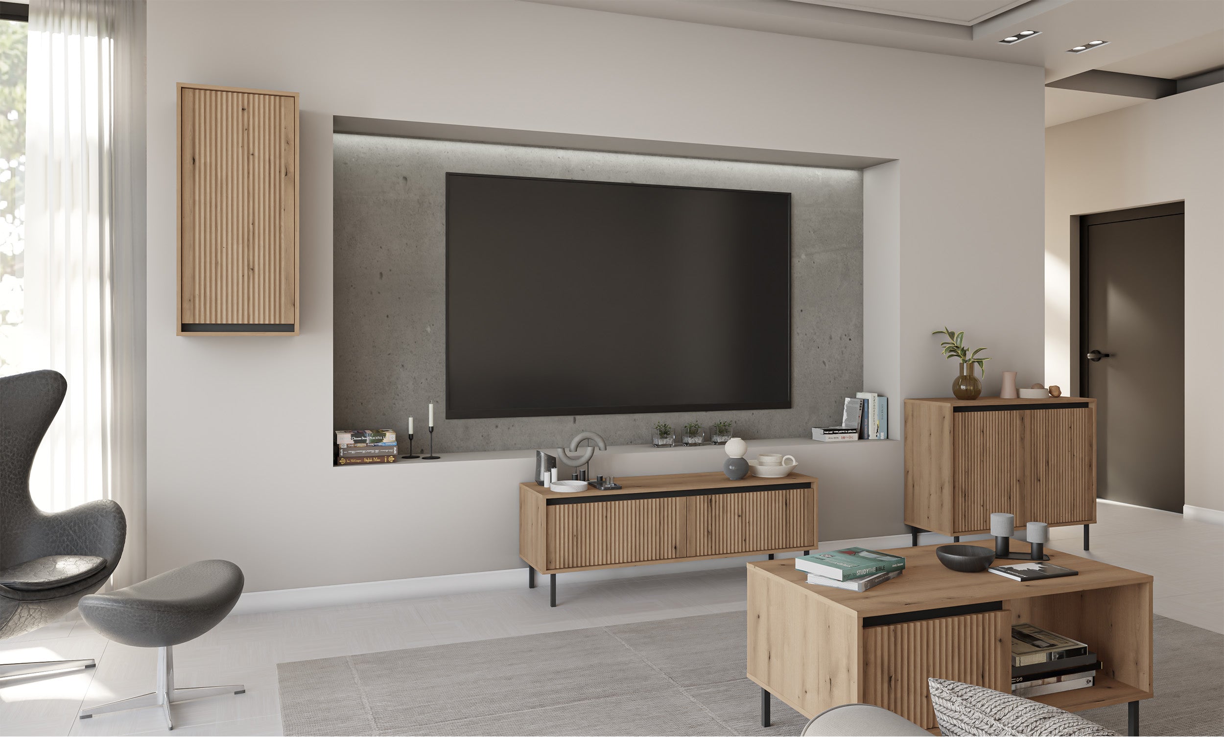 selsey-h-ngeschrank-osaka-46-cm-eiche-evoke-mit-rillenfront image 3